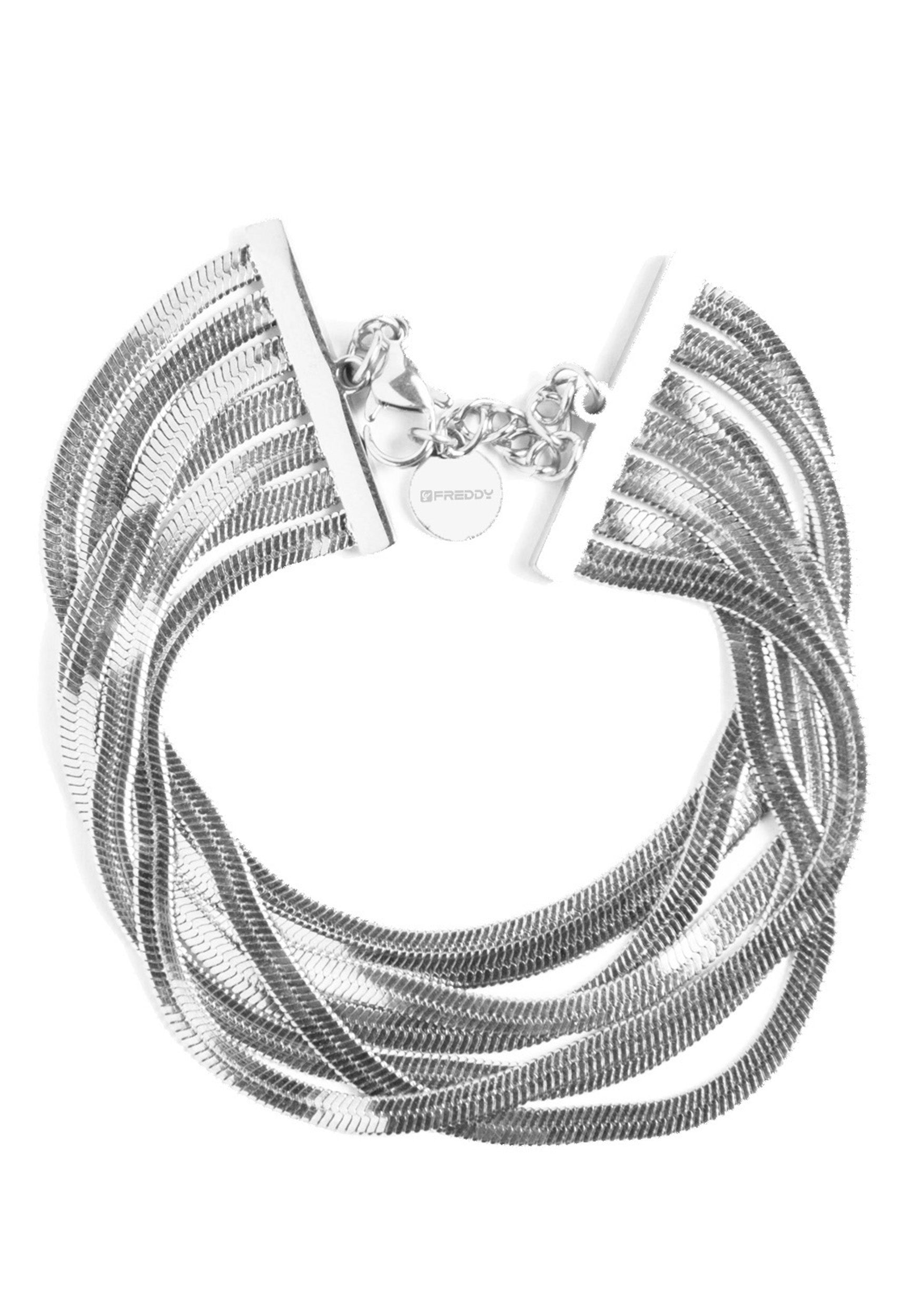 freddy-bracelet-multi-rangs-acier-silver-cha-ne-serpent image 3