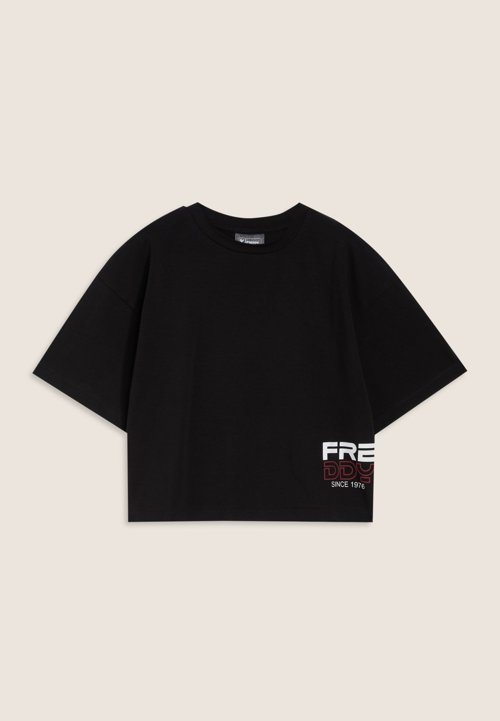 freddy-t-shirt-fille-oversize-cropped-logo-lat-ral image 1