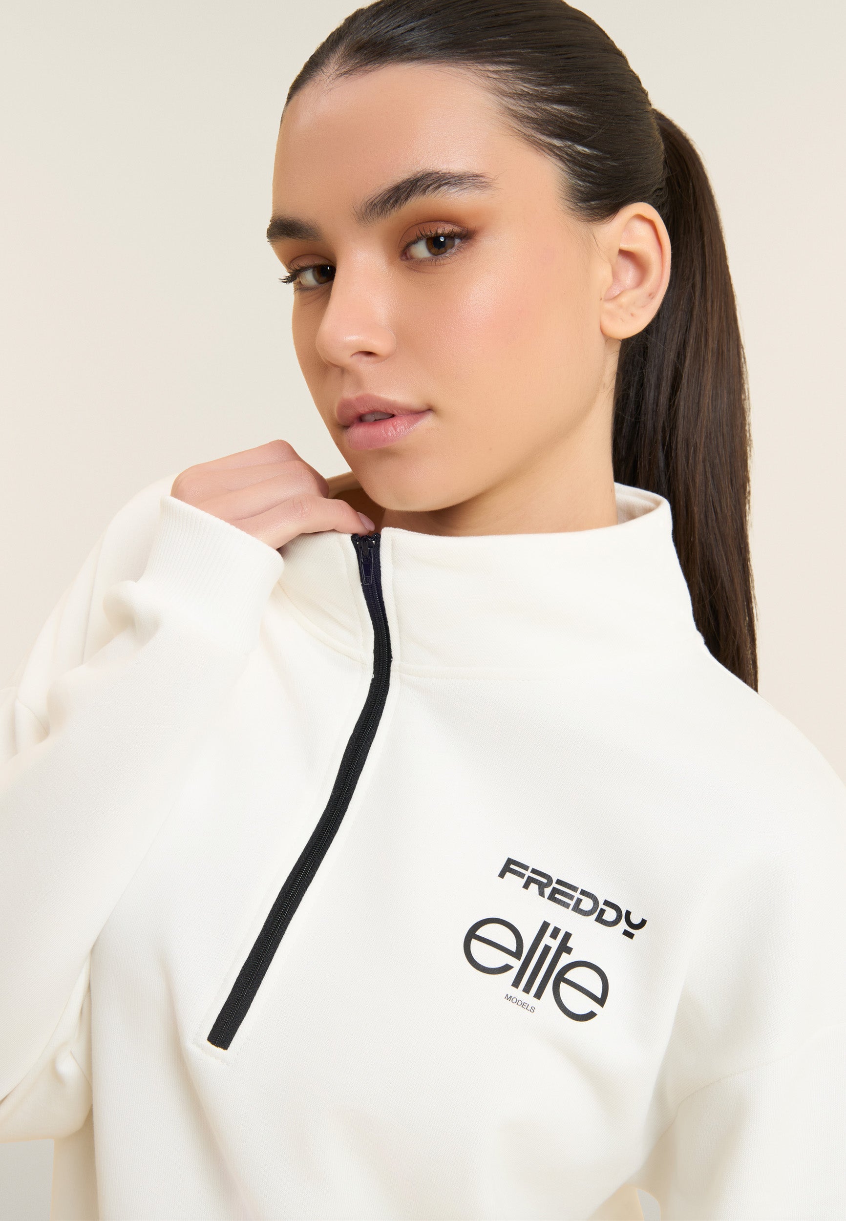 freddy-x-elite-sweat-femme-comfort-fit-demi-zip-coton image 4