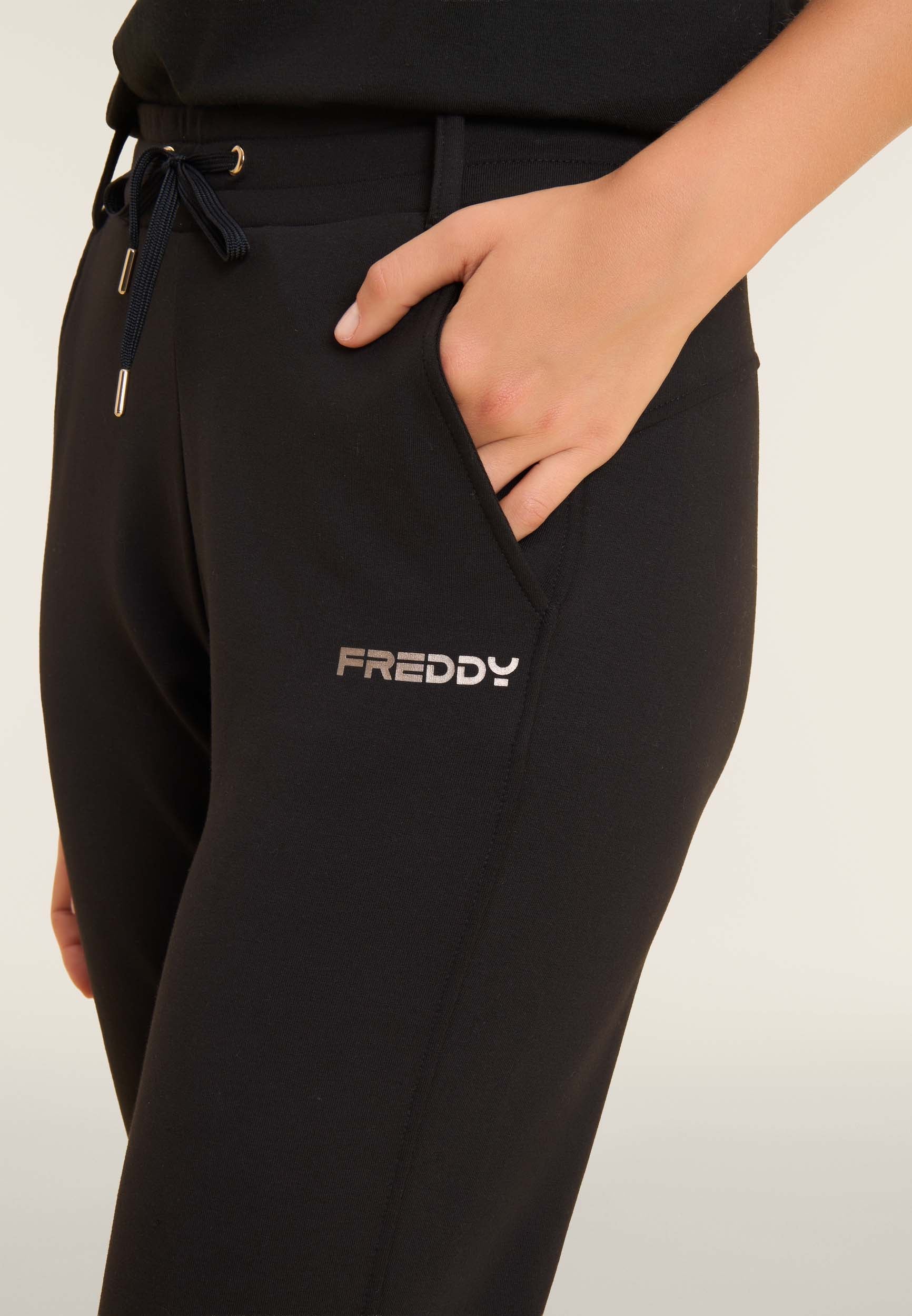freddy-pantalon-femme-slim-molleton-fentes-lat-rales image 4