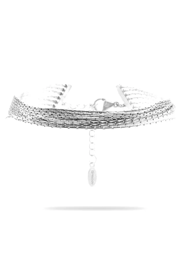 freddy-bracelet-multi-rangs-acier-argent-cha-ne-pi image 1