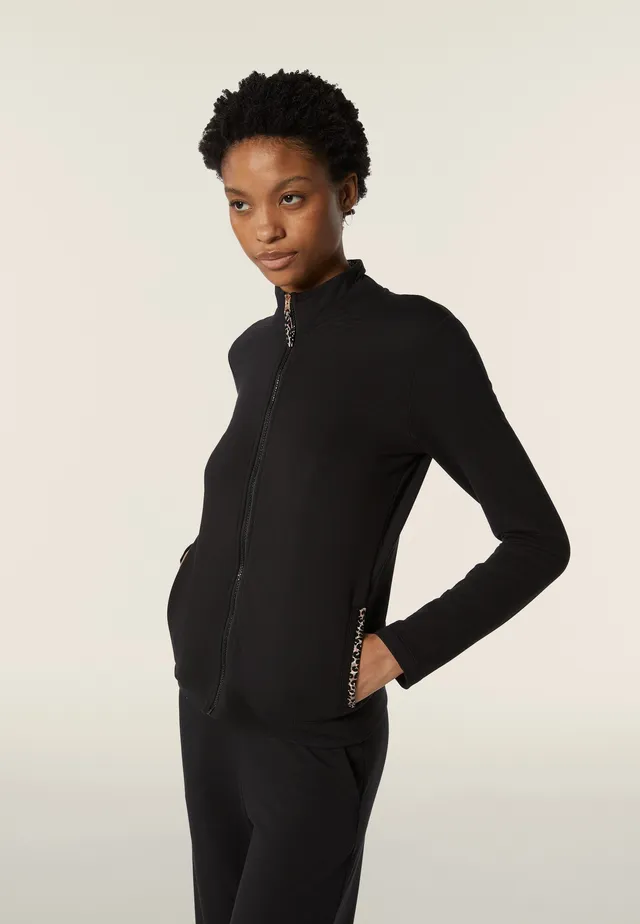freddy-felpa-sweat-slim-fit-zip-col-haut-l-opard image 1