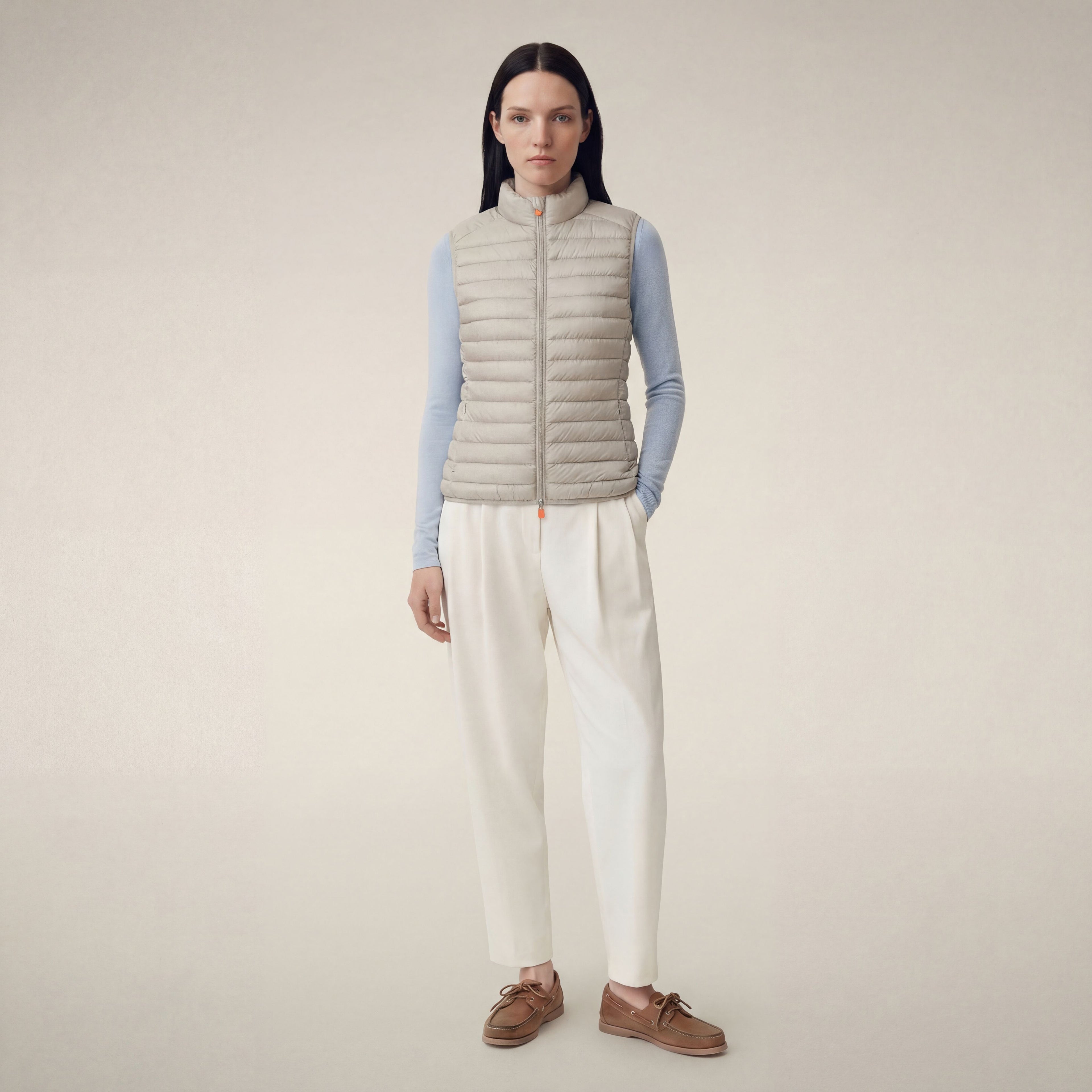 save-the-duck-charlotte-gilet-femme-beige-clair image 1