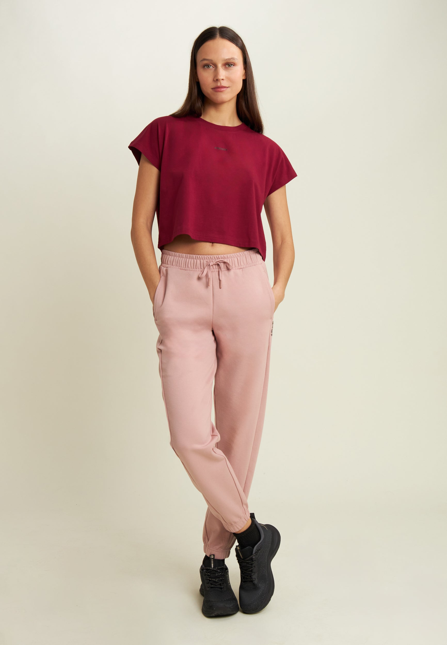 freddy-pantalon-de-sport-femme-molleton-gratt-avec-cordon image 2