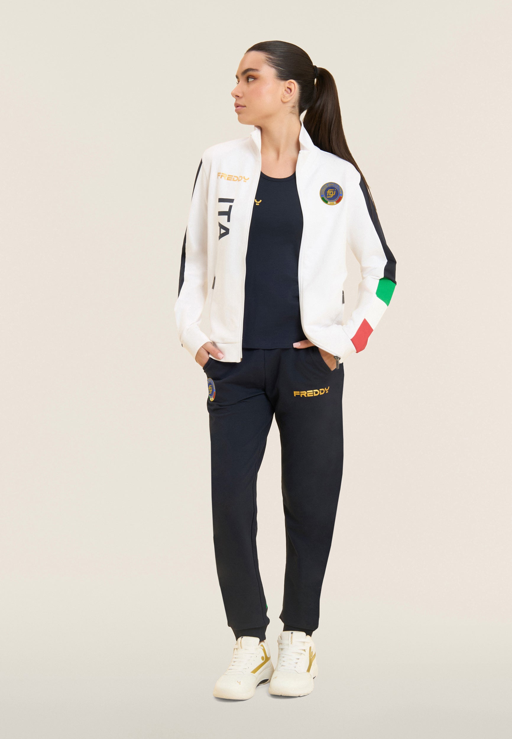 freddy-tuta-donna-italia-fgi-surv-tement-femme-full-zip-col-haut-en-french-terry image 1
