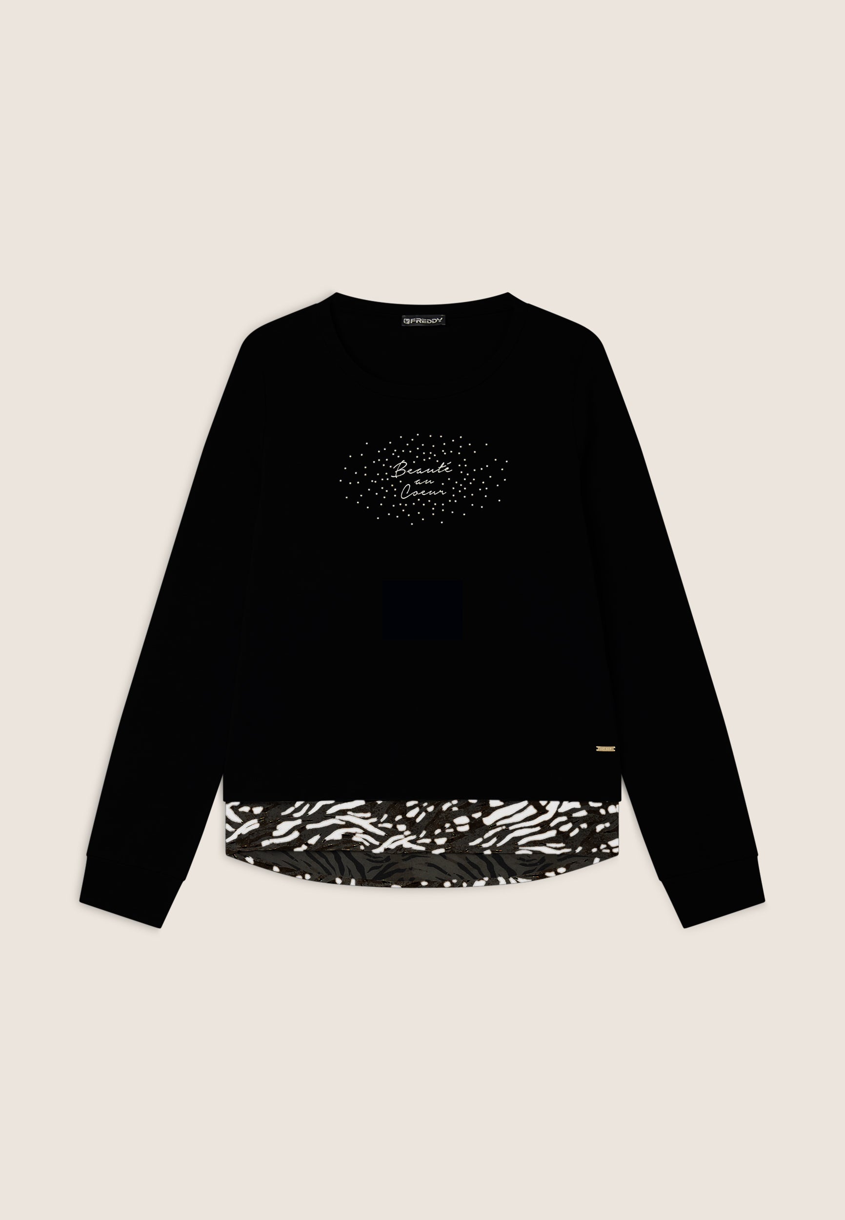 freddy-sweat-effet-chemise-animalier-dor-sweat-heavy-jersey-col-rond image 8
