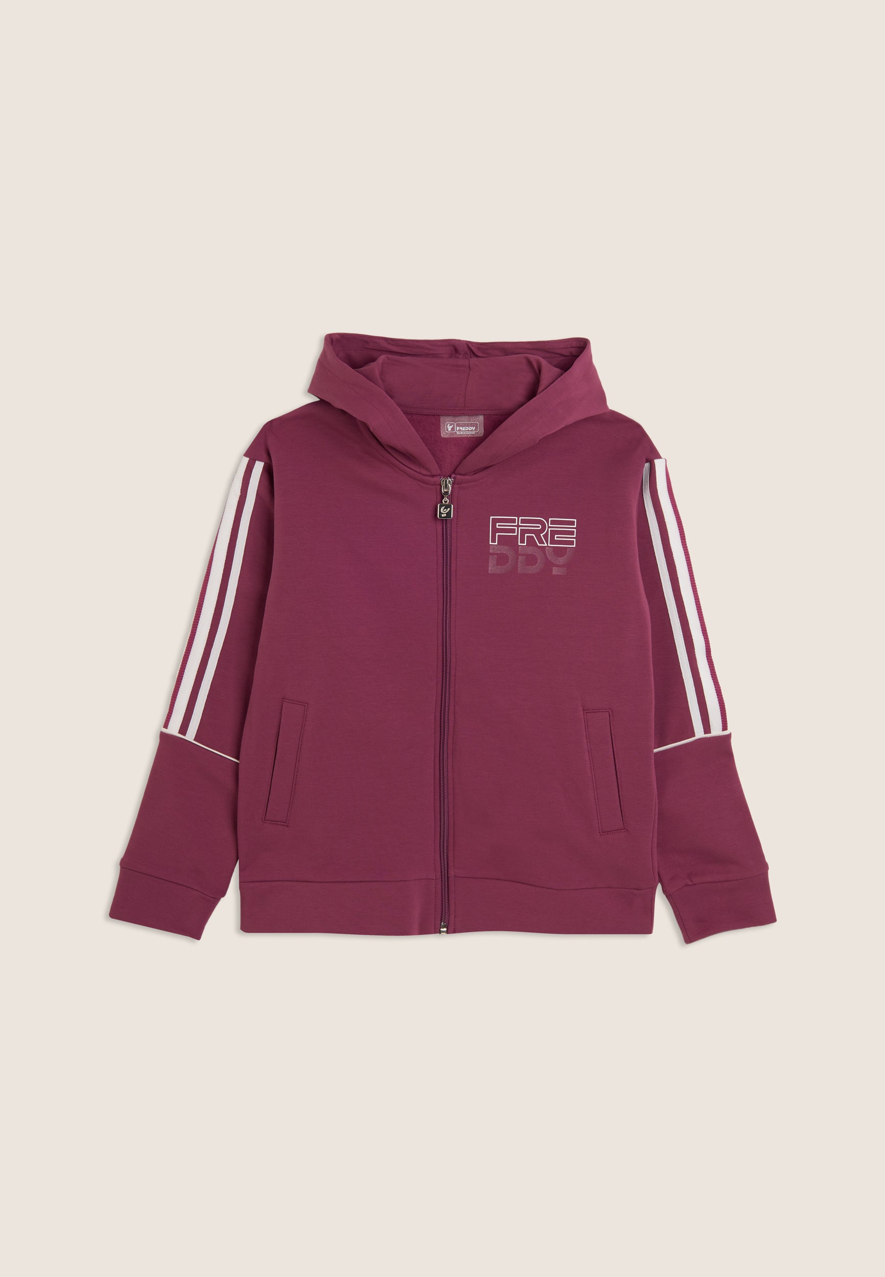 freddy-sweat-junior-oversize-zip-et-capuche-bandes-contraste image 1