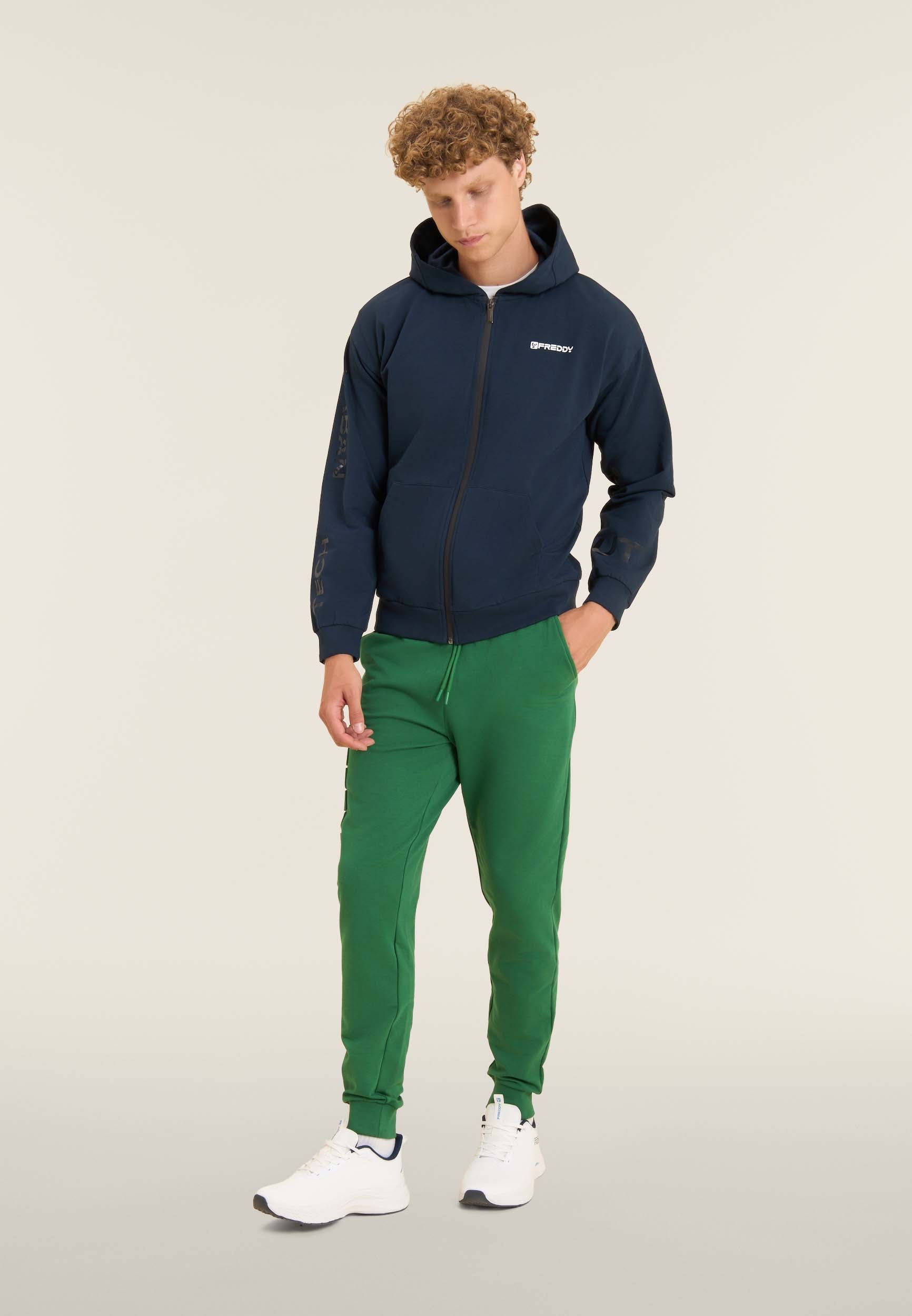 freddy-sweat-homme-full-zip-capuche-jersey-poches-kangourou image 2