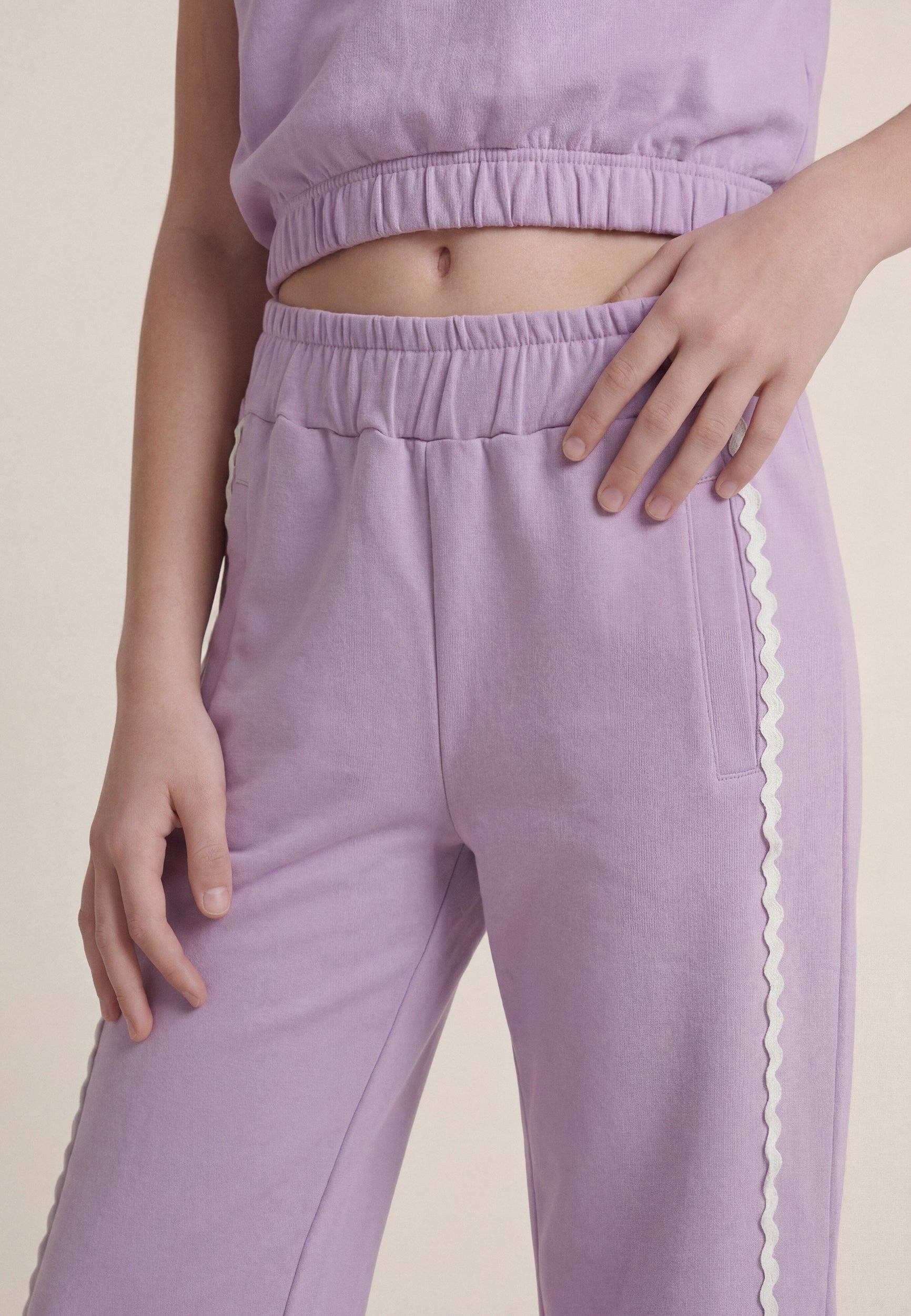 freddy-pantalon-wide-leg-fille-ruban-pantalon-french-terry-poches image 4
