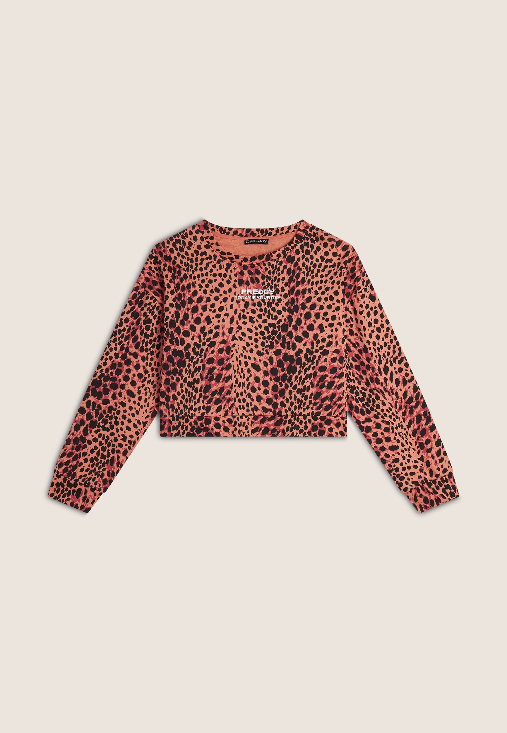 freddy-felpa-cropped-comfort-fit-animalier-sweat-french-terry-femme image 5