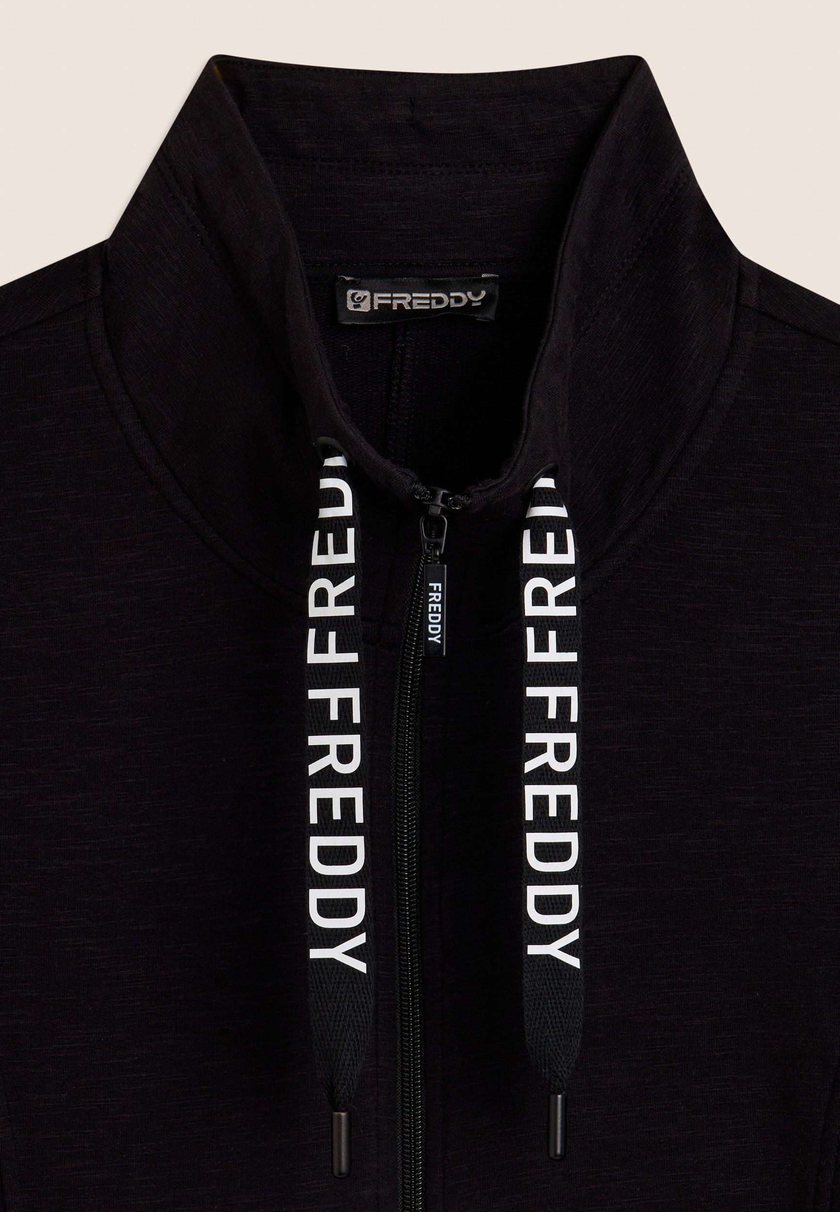 freddy-sweat-femme-slim-col-haut-zip-french-terry-flamm image 7