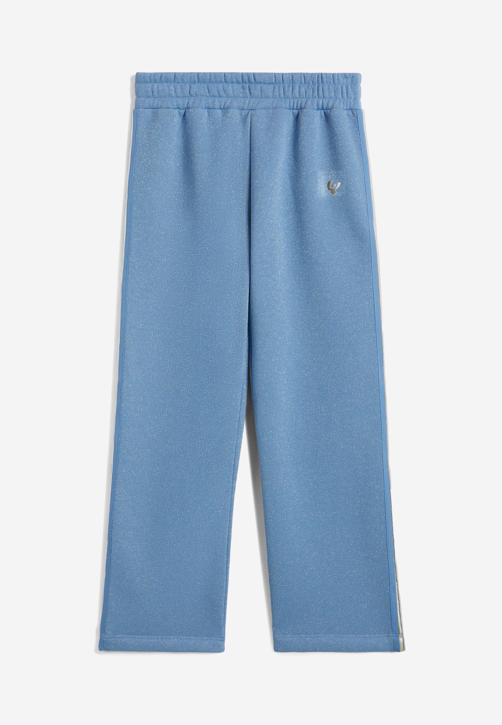 freddy-pantalon-fille-coton-lurex-jambe-droite-logo-argent image 1