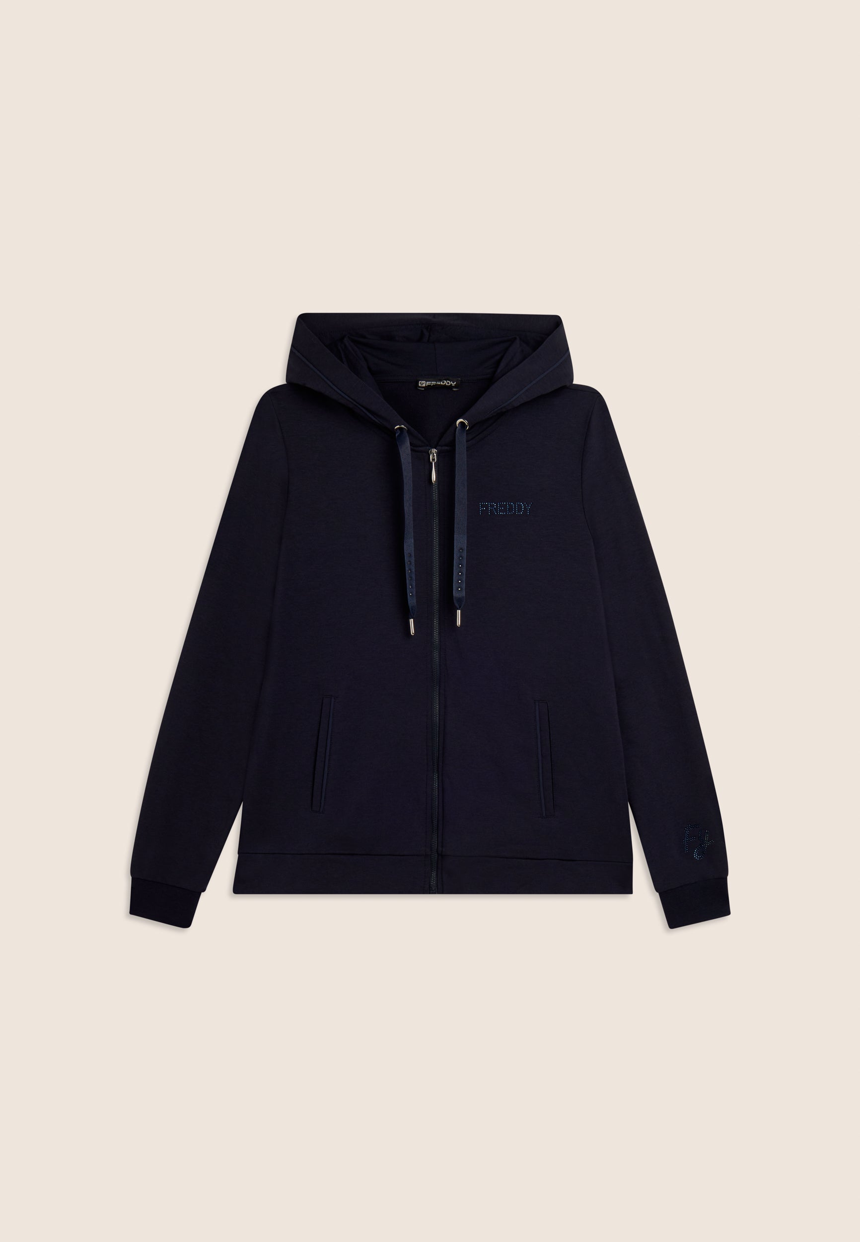 freddy-felpa-cappuccio-zip-con-logo-freddy-in-strass-sweat-zipp image 5