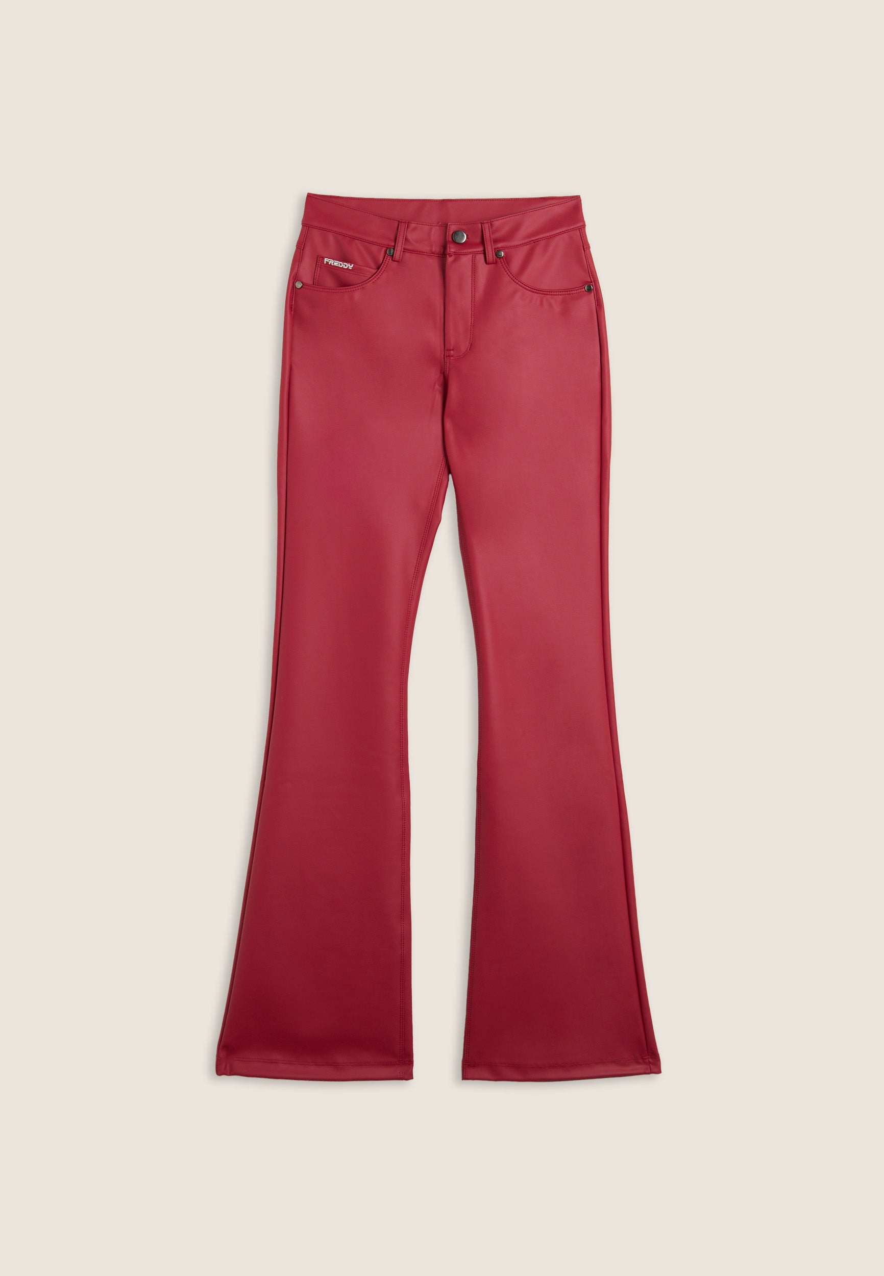 freddy-pantalon-flare-similpelle-5-poches-taille-regular image 4