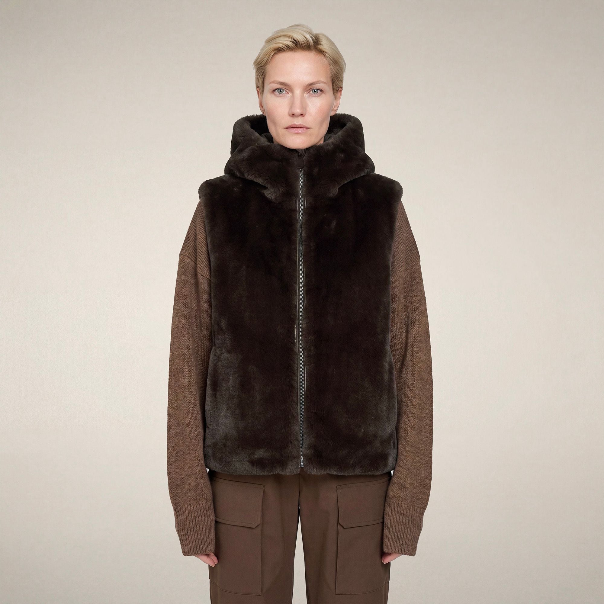 save-the-duck-cassandra-gilet-femme-marron-terre image 5