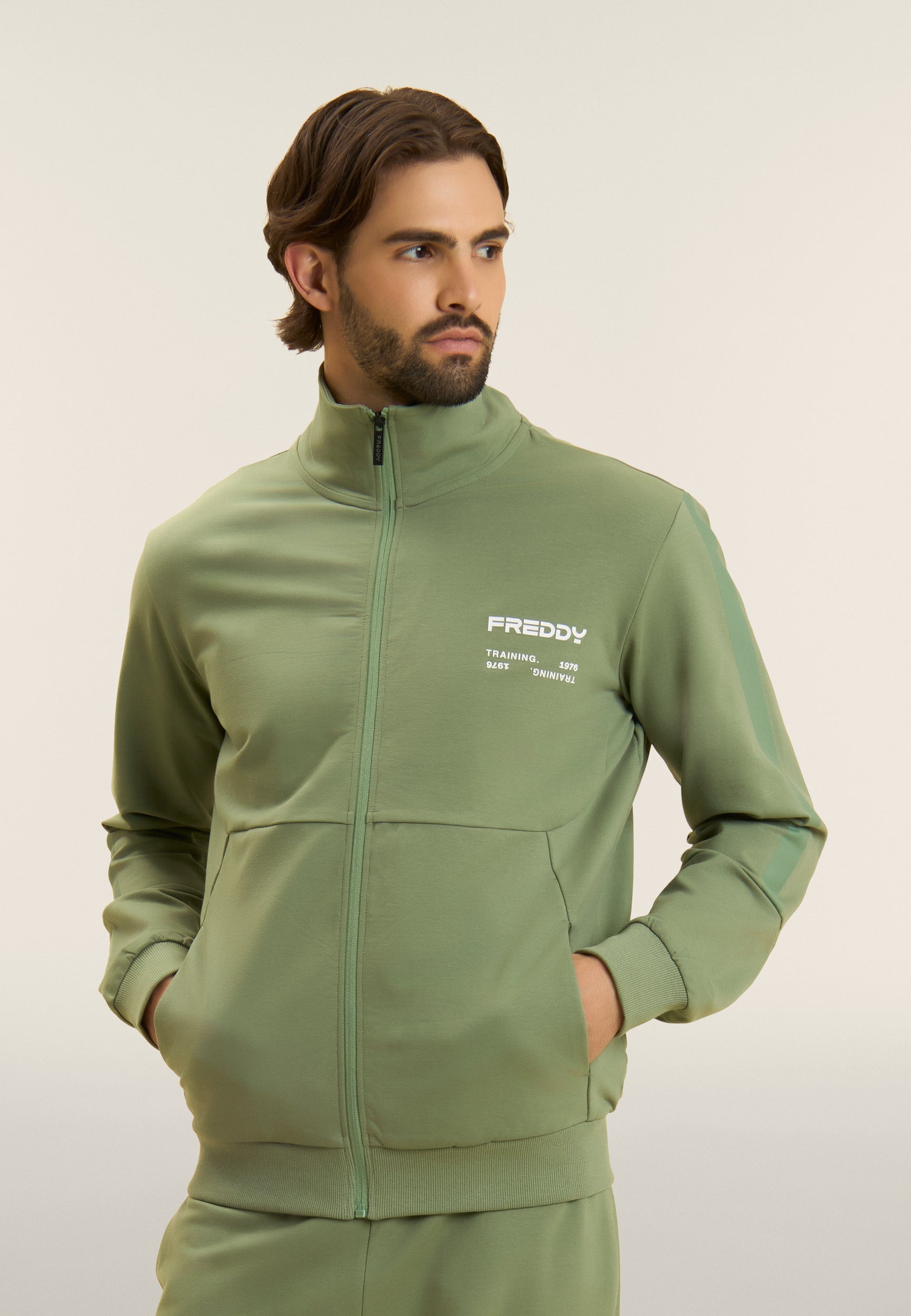 freddy-sweat-homme-full-zip-capuche-ton-sur-ton image 1