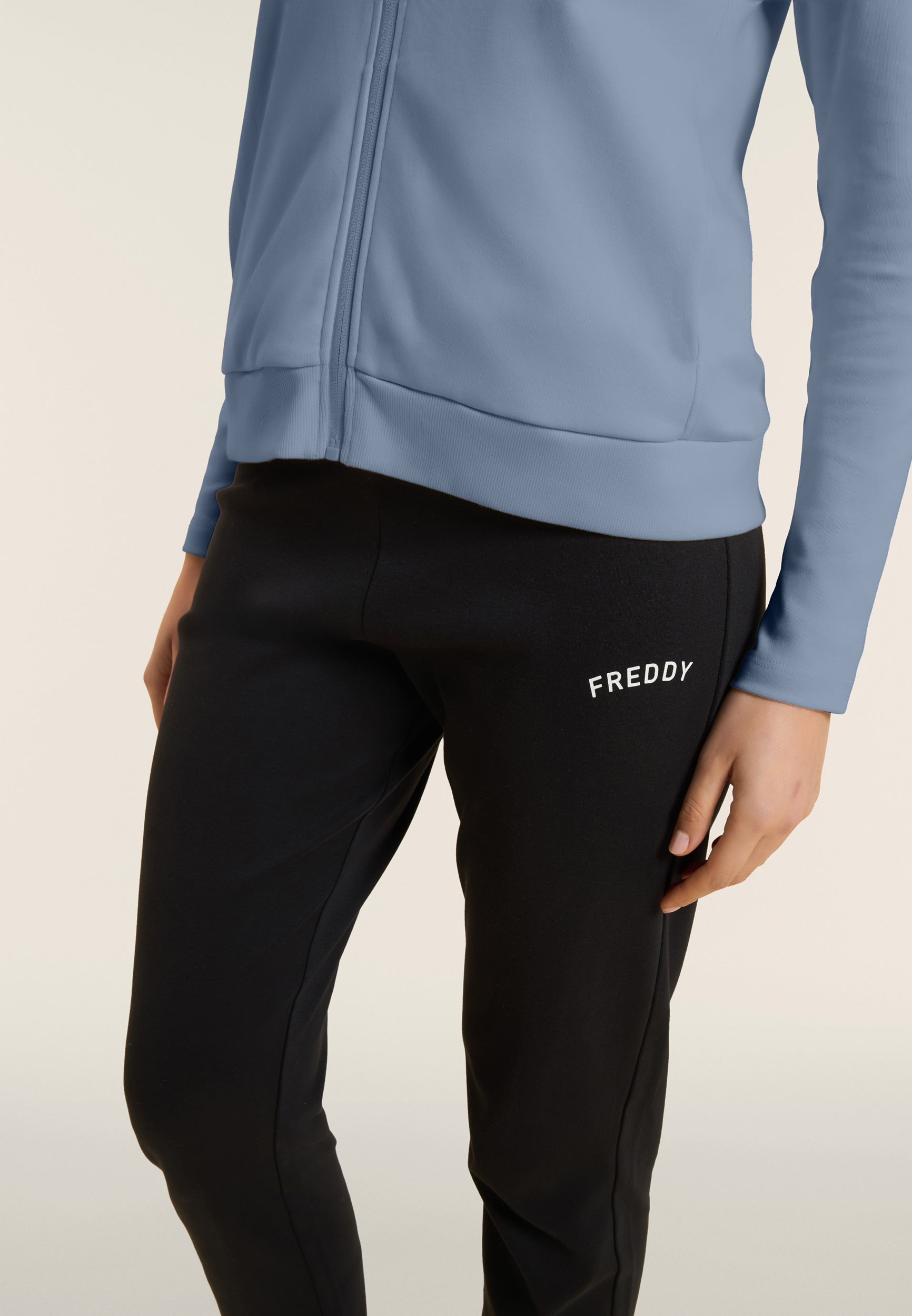 freddy-surv-tement-femme-zip-col-montant-interlock-coton-logo-strass image 5