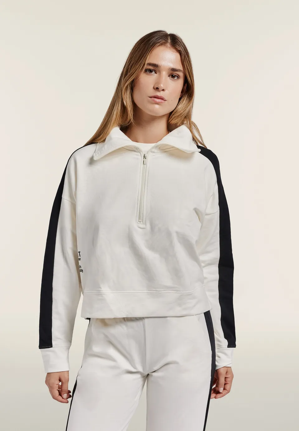 freddy-sweat-confort-femme-col-haut-demi-zip-cropped image 1