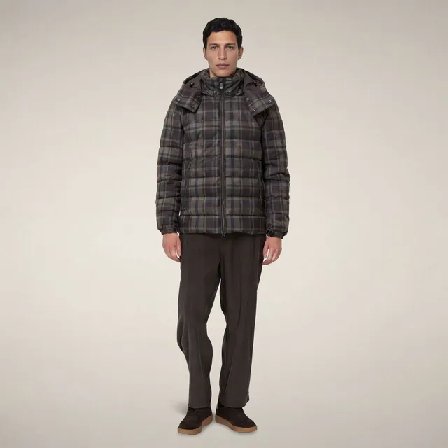 save-the-duck-gibson-doudoune-homme-carreaux-marron image 1