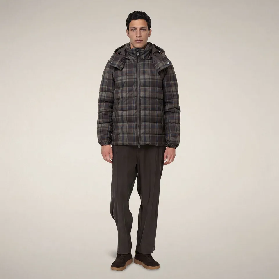 save-the-duck-gibson-doudoune-homme-carreaux-marron image 1