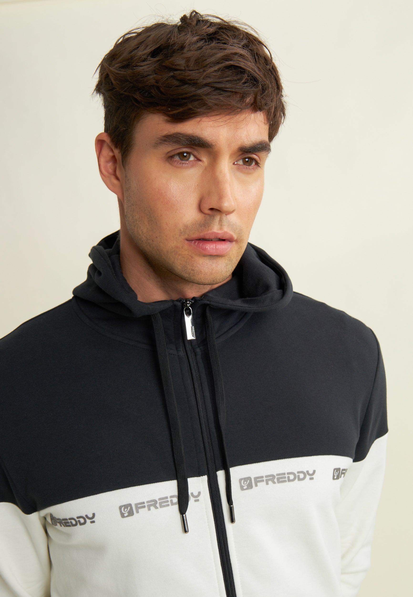 freddy-felpa-colour-block-sweat-capuche-full-zip-logo-imprim image 4