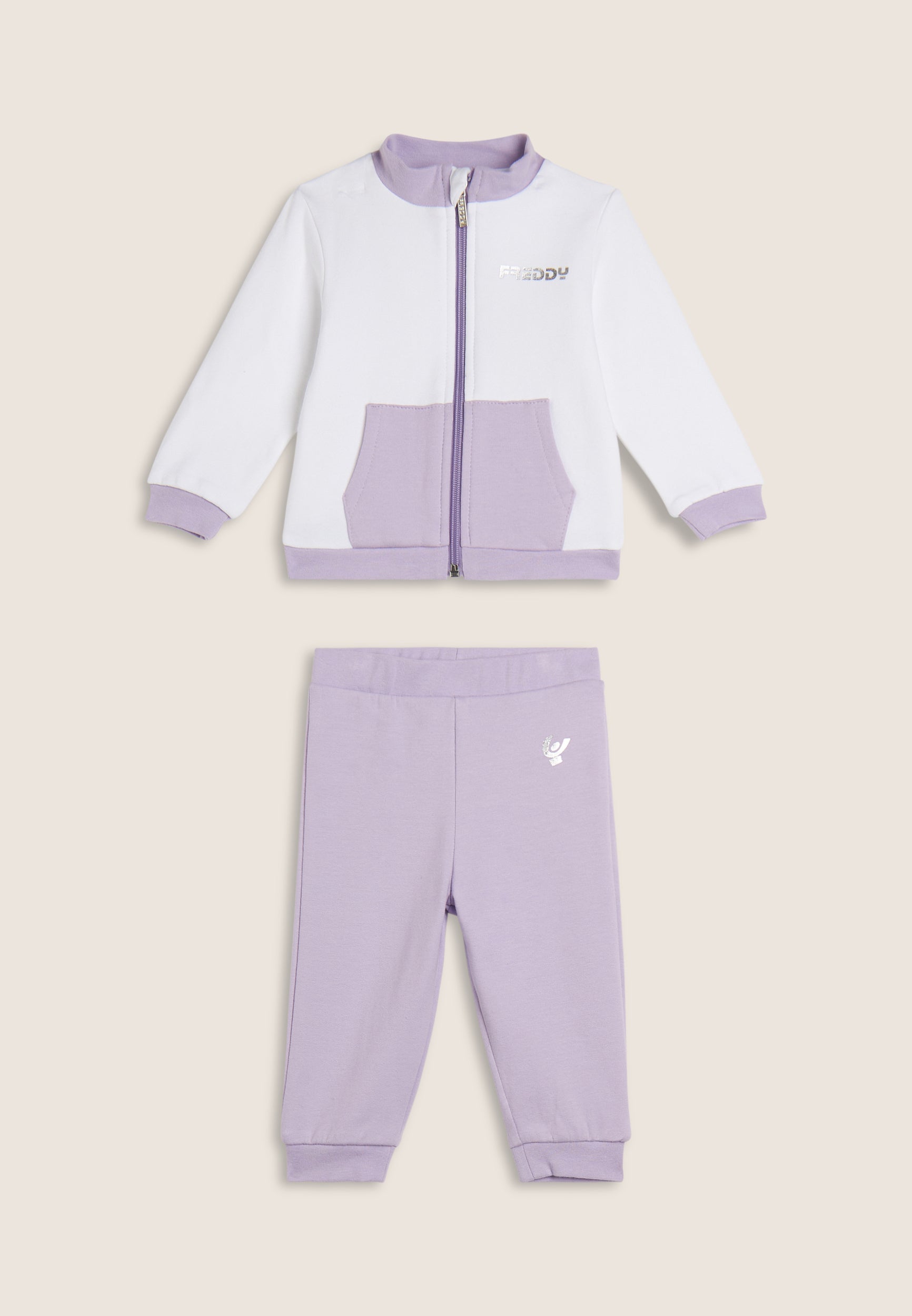 freddy-tuta-baby-coton-lastique-logo-argent-full-zip image 1