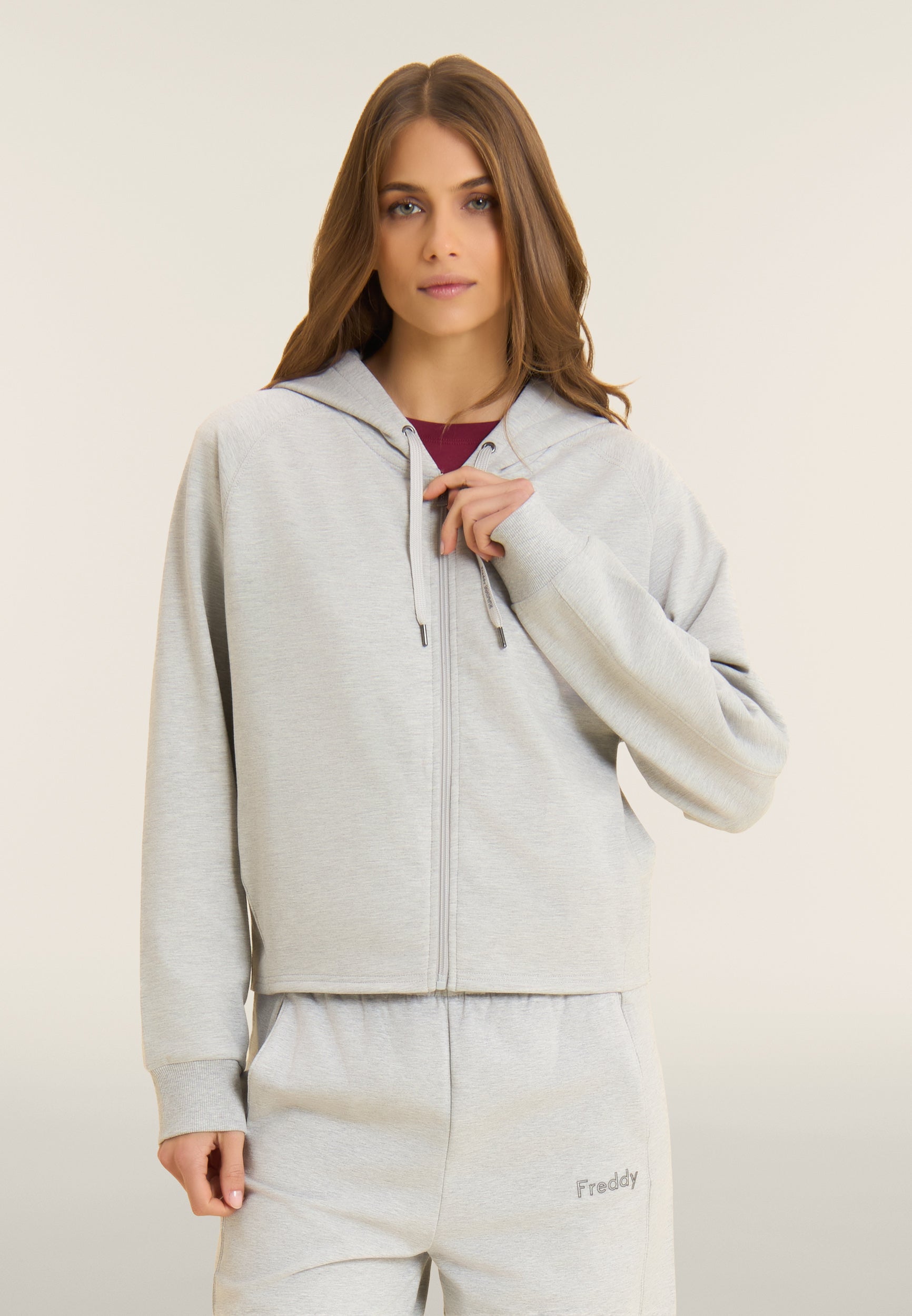 freddy-sweat-femme-boxy-cropped-m-lang-zip-capuche image 1