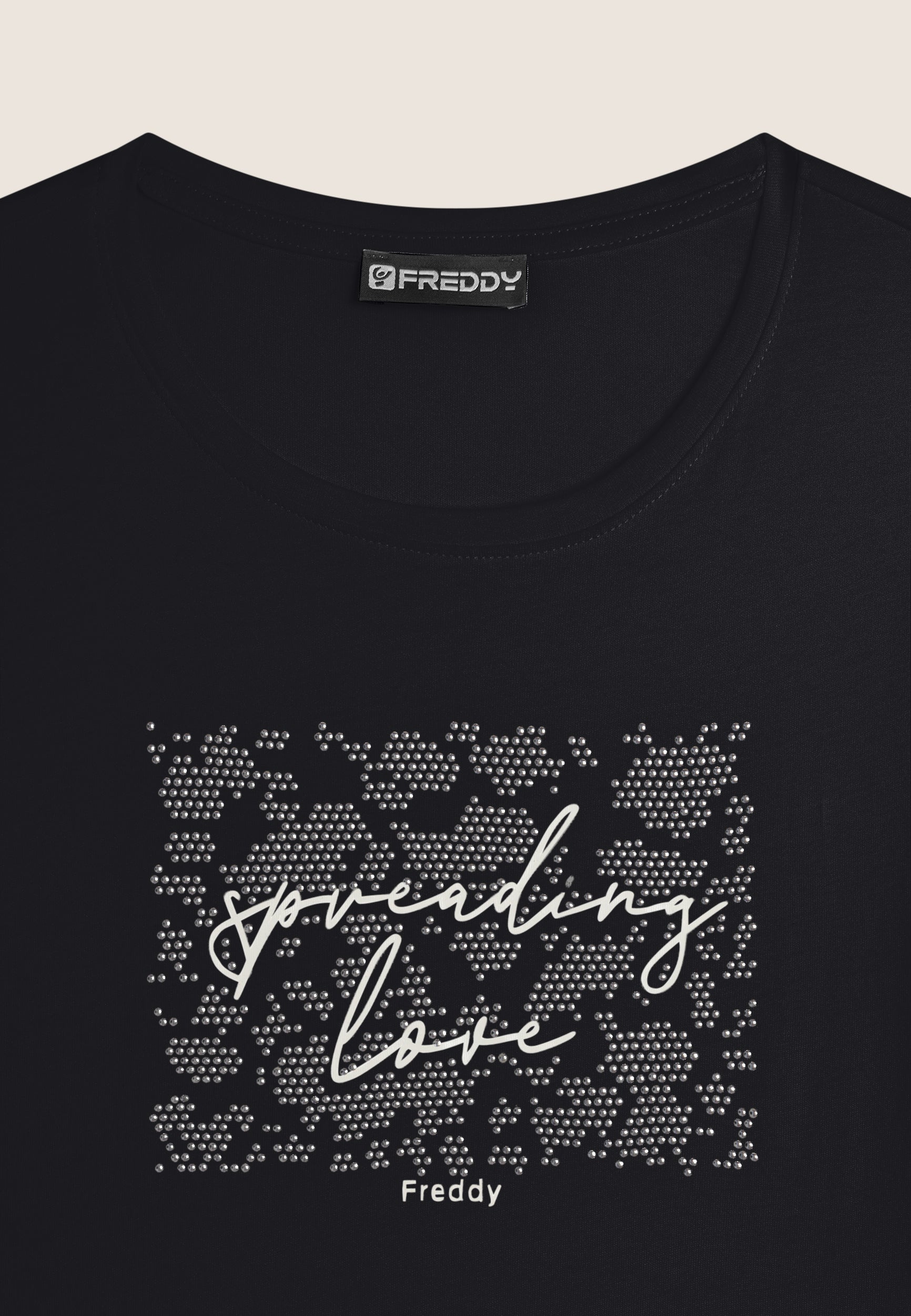 freddy-t-shirt-femme-strass-t-shirt-comfort-fit-coton-pima image 7