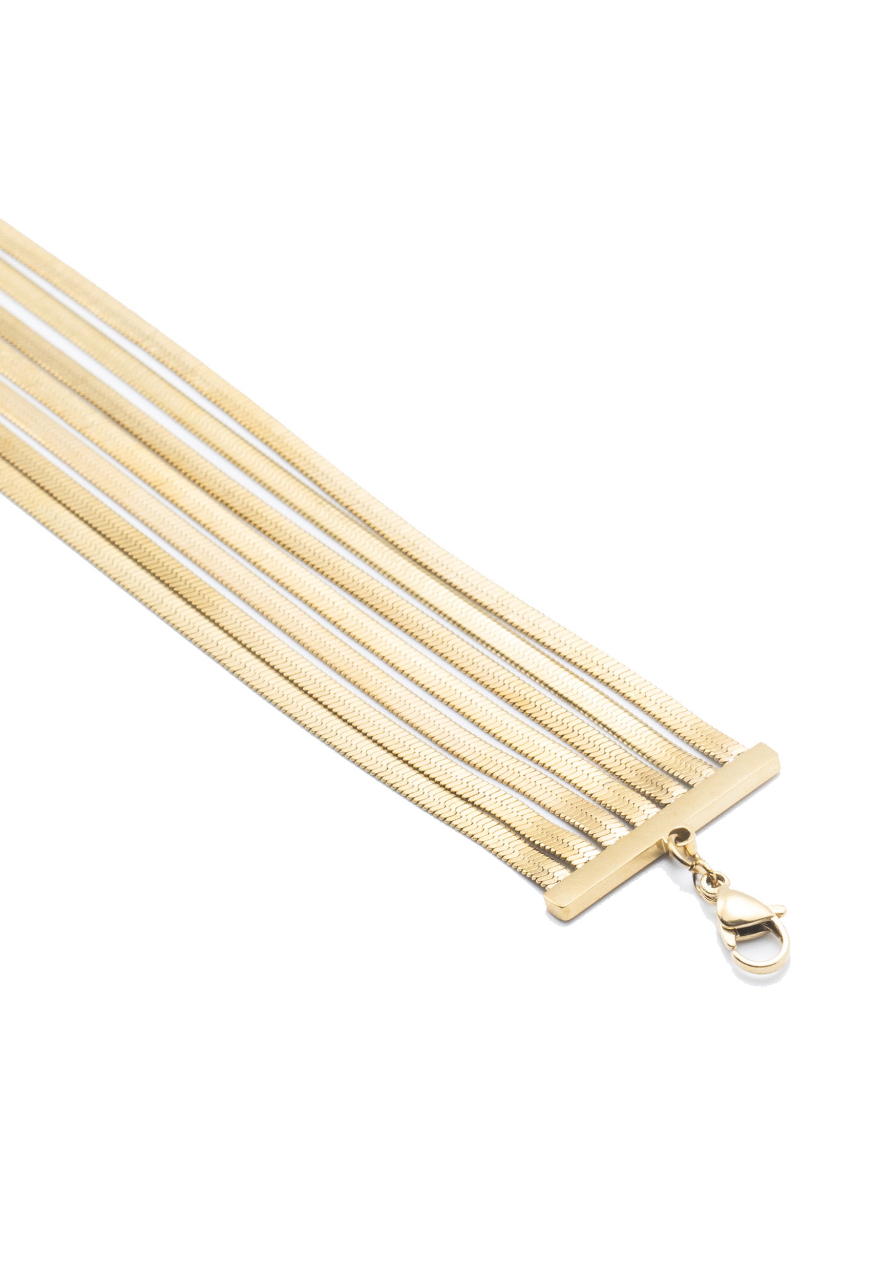 freddy-bracciale-multi-filo-in-acciaio-gold-con-catena-a-serpente image 2