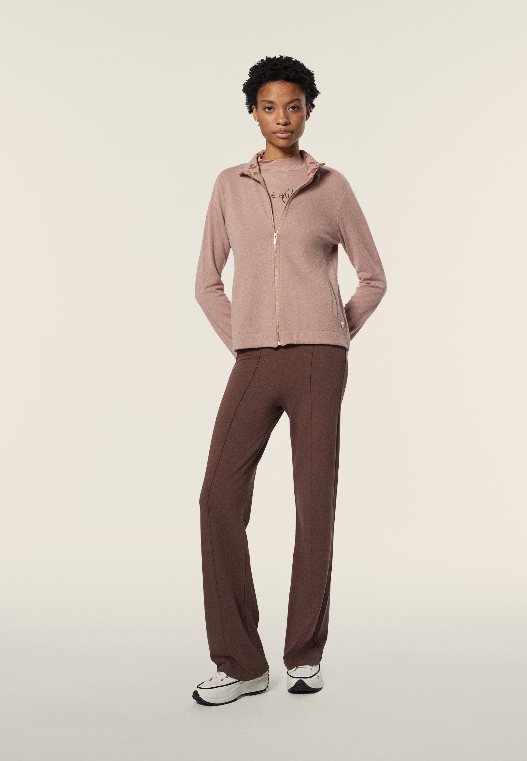 freddy-sweat-femme-zipp-col-haut-d-tails-animalier image 2