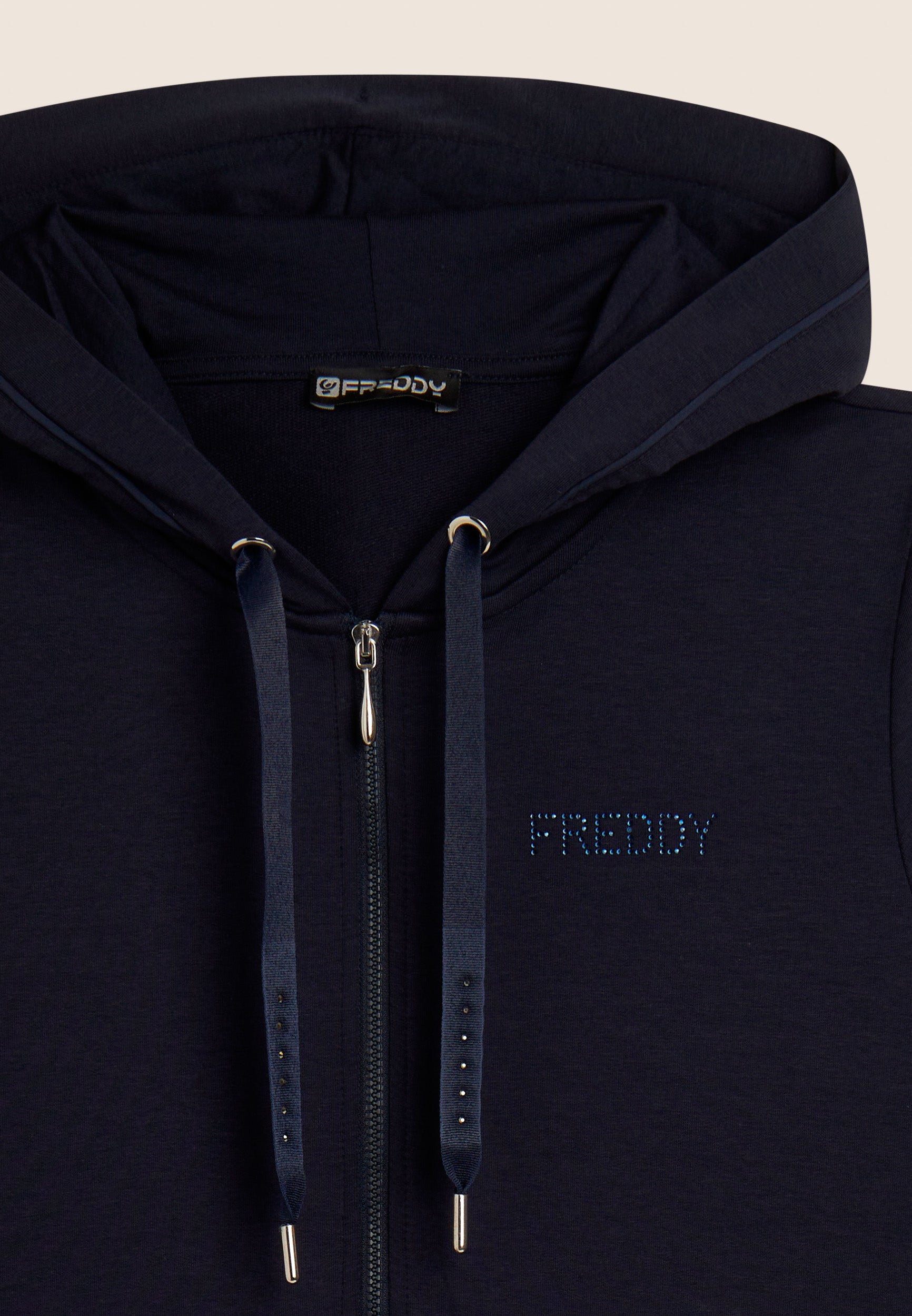 freddy-felpa-cappuccio-zip-con-logo-freddy-in-strass-sweat-zipp image 7