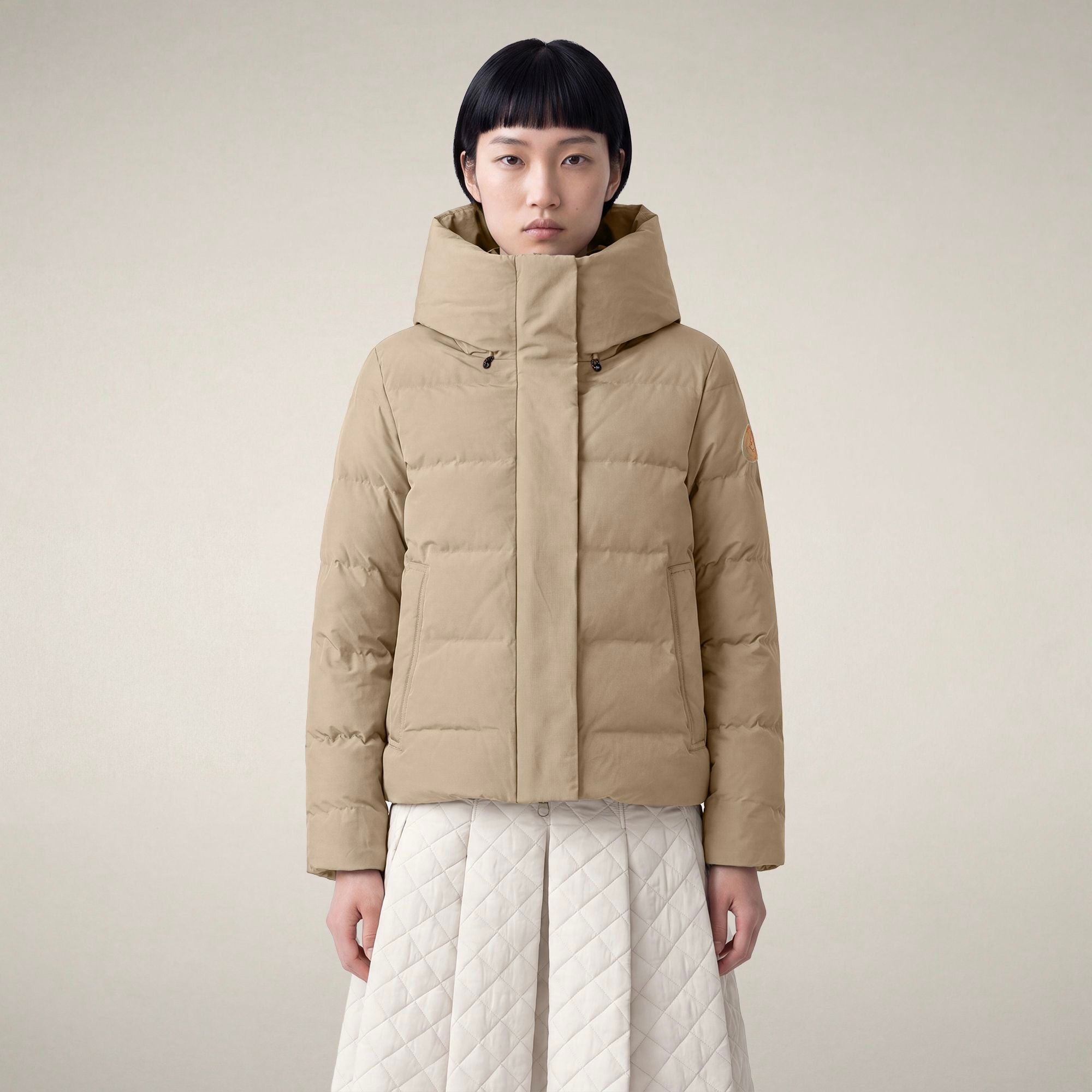 save-the-duck-arena-parka-femme-beige-pierre image 5