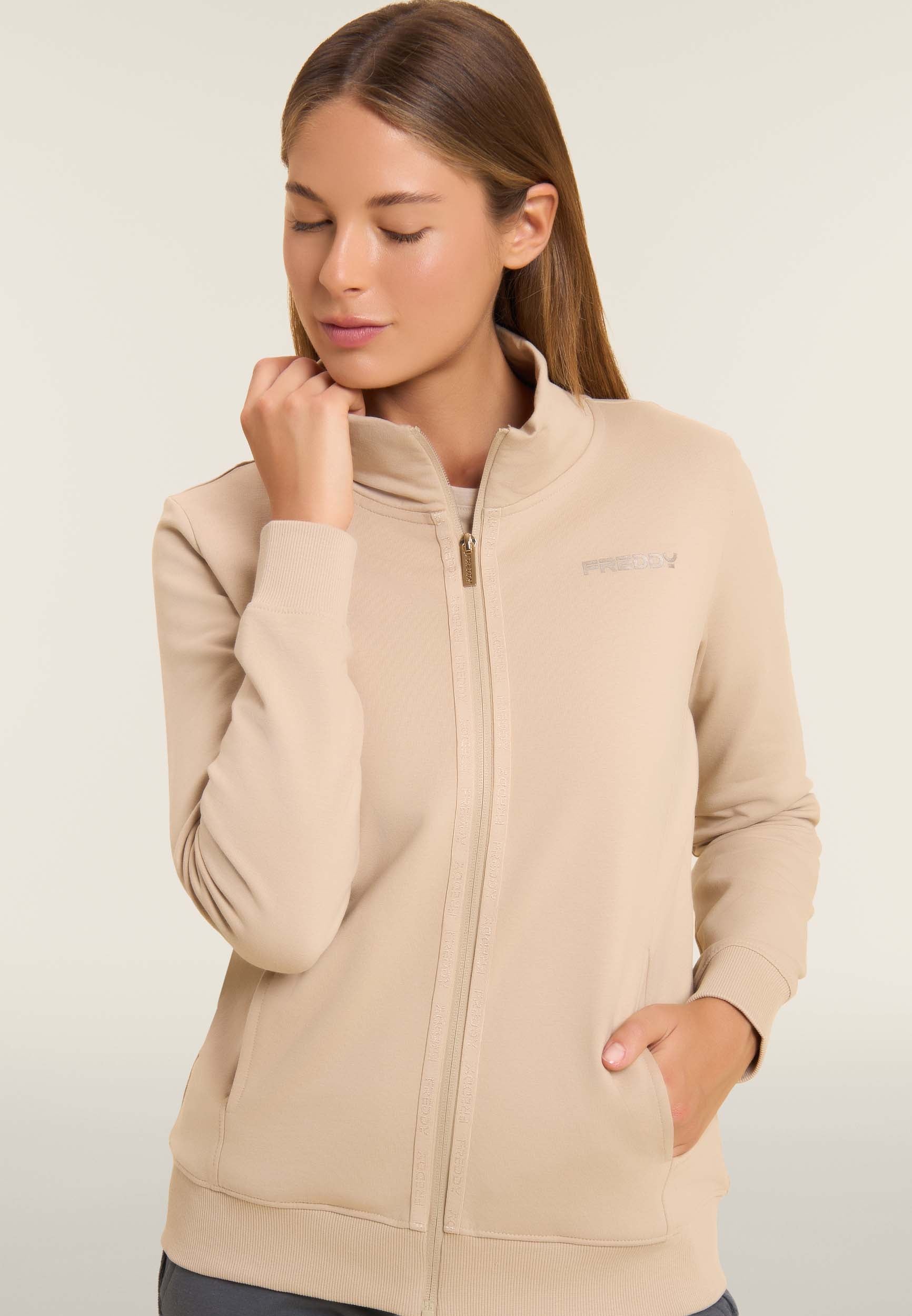 freddy-sweat-femme-full-zip-col-haut-logo-minimal image 4