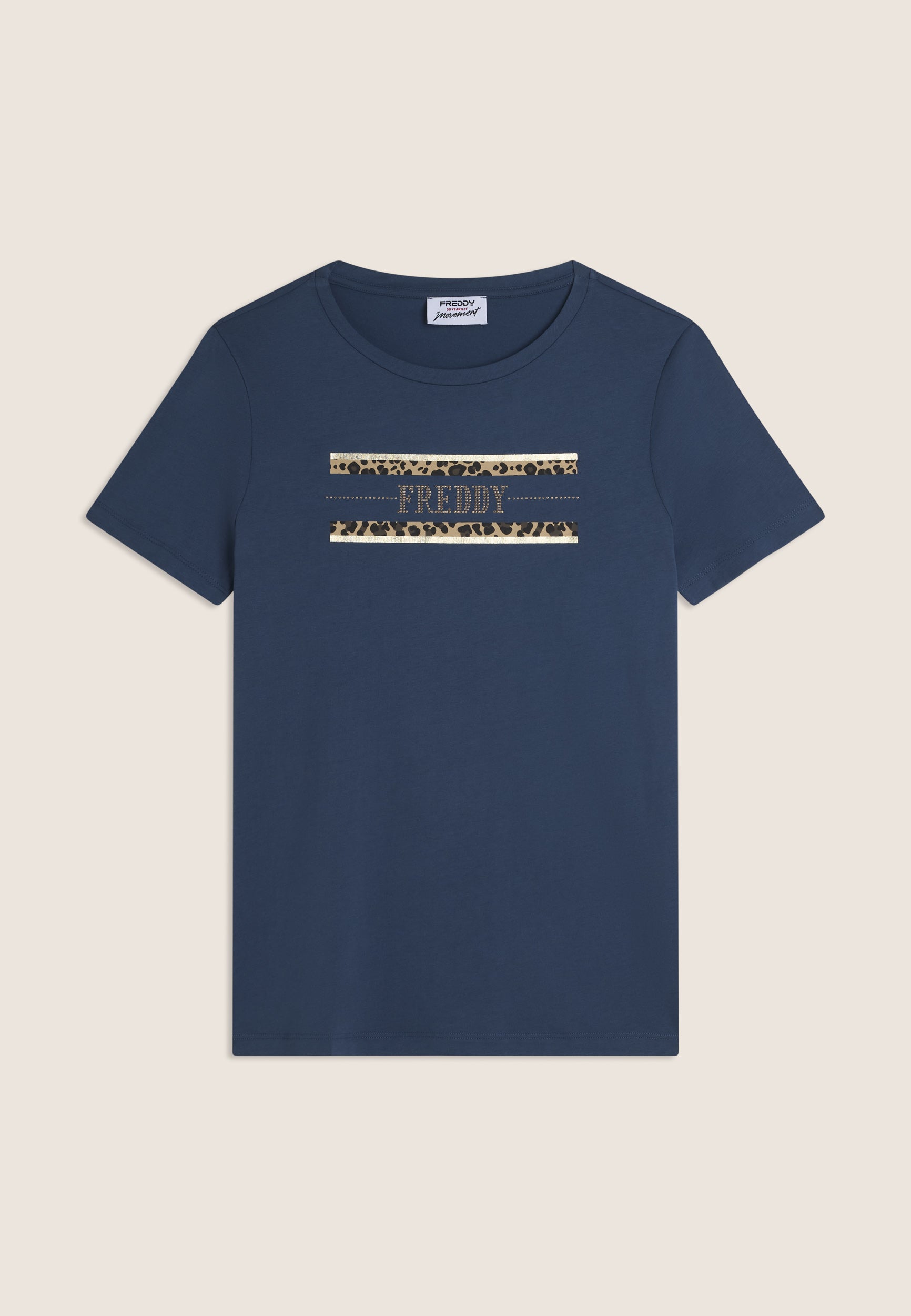 freddy-t-shirt-manica-corta-animalier-borchie-cotone-modal image 8