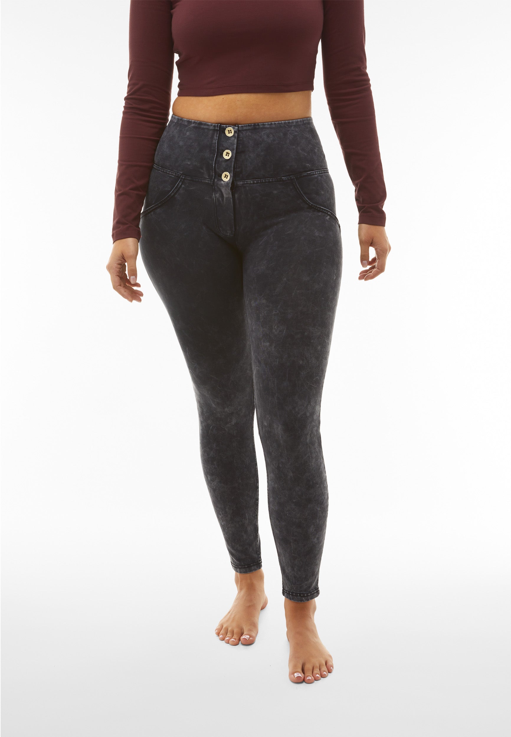 pantalon-freddy-wr-up-taille-haute-3-boutons-effet-bleached image 1