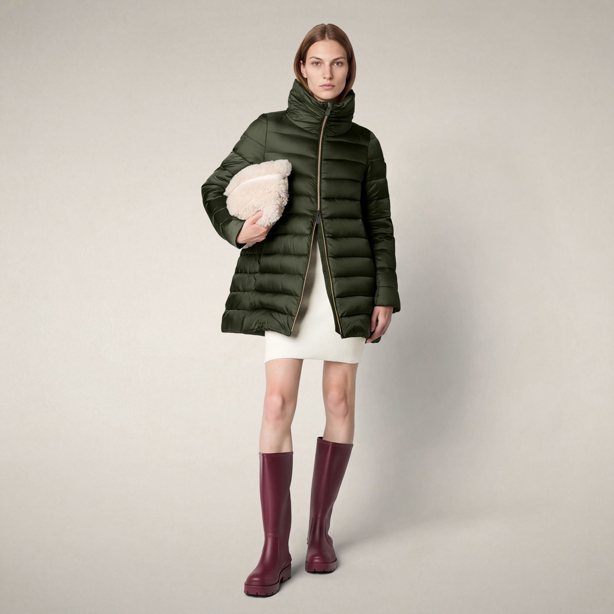 save-the-duck-lydia-doudoune-longue-femme-vert-bosco image 1