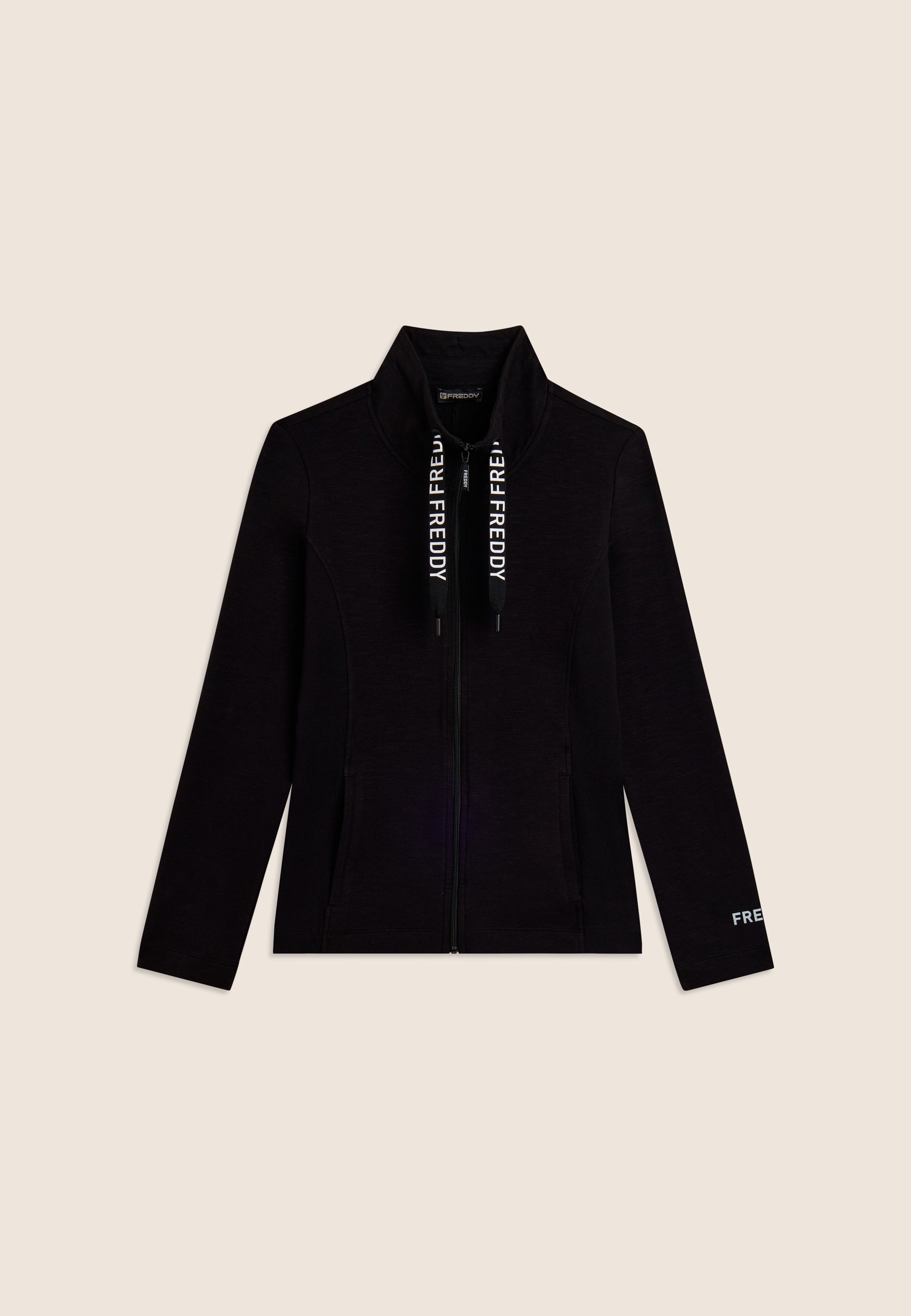 freddy-sweat-femme-slim-col-haut-zip-french-terry-flamm image 5