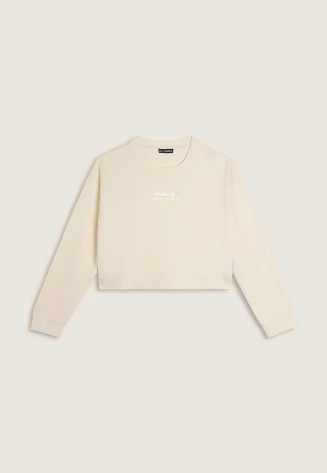 freddy-sweat-femme-cropped-comfort-fit-french-terry-graphique image 1