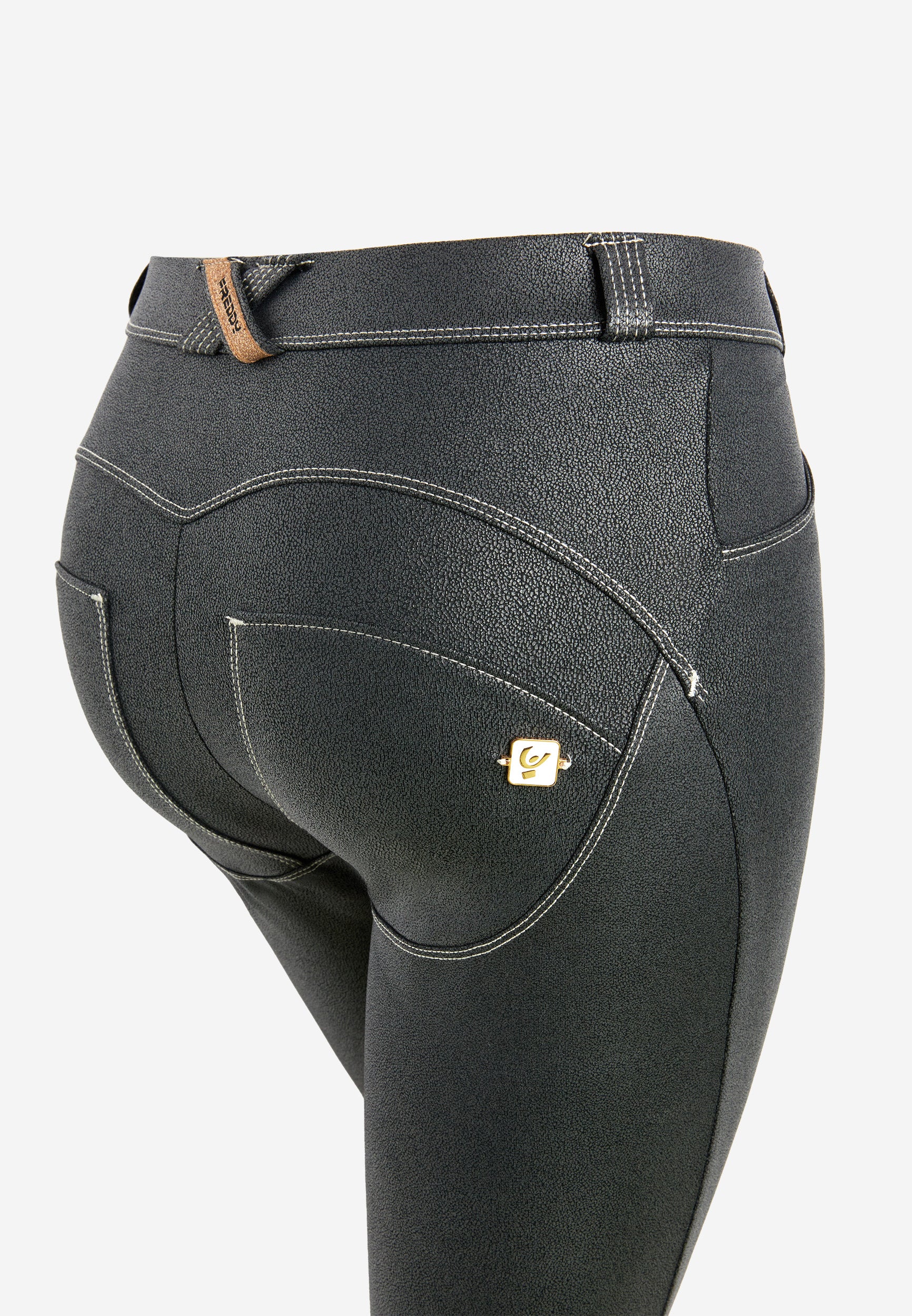 freddy-wr-up-pantalon-taille-haute-simili-cuir-boutons-et-zip image 8
