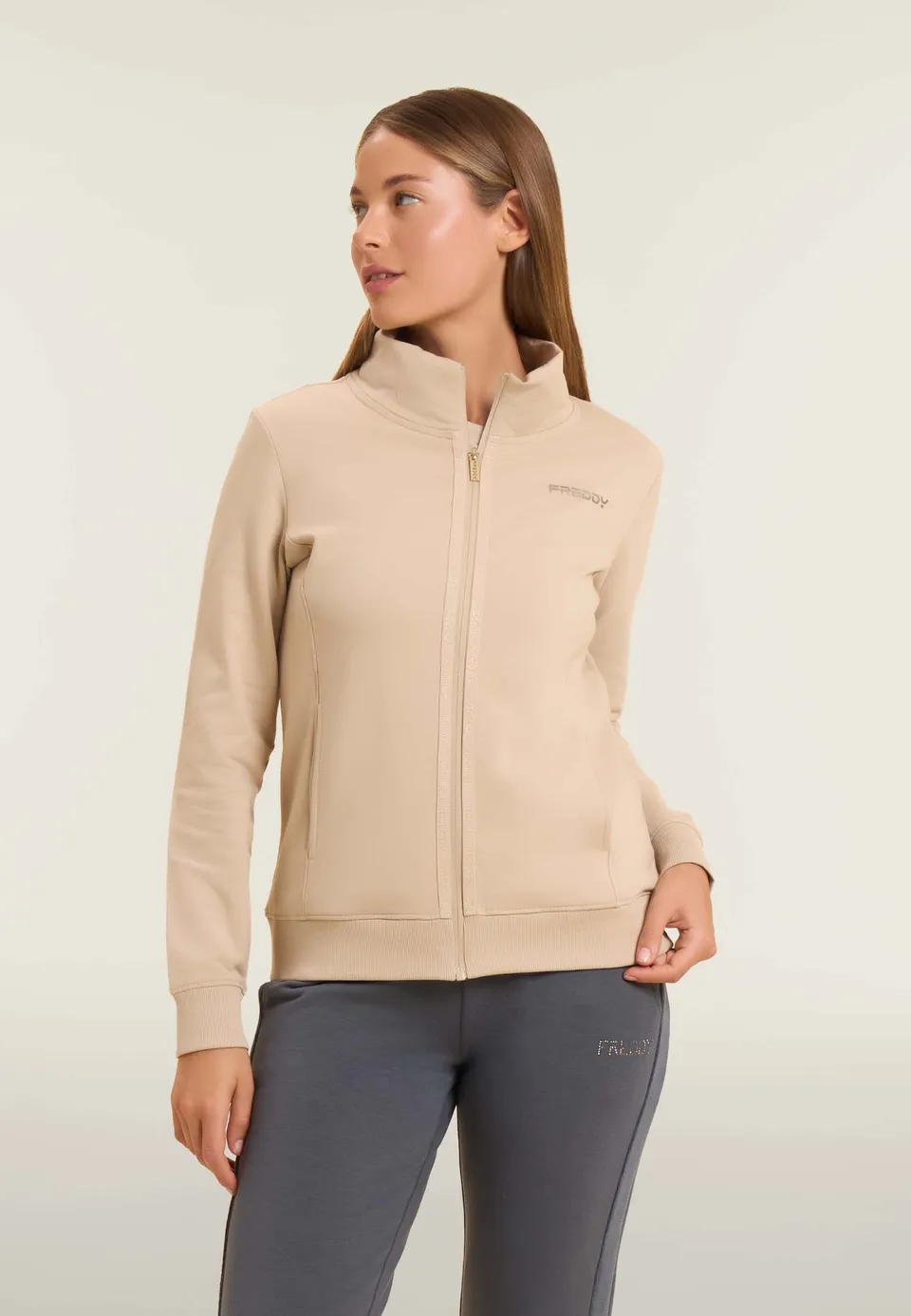 freddy-sweat-femme-full-zip-col-haut-logo-minimal image 1