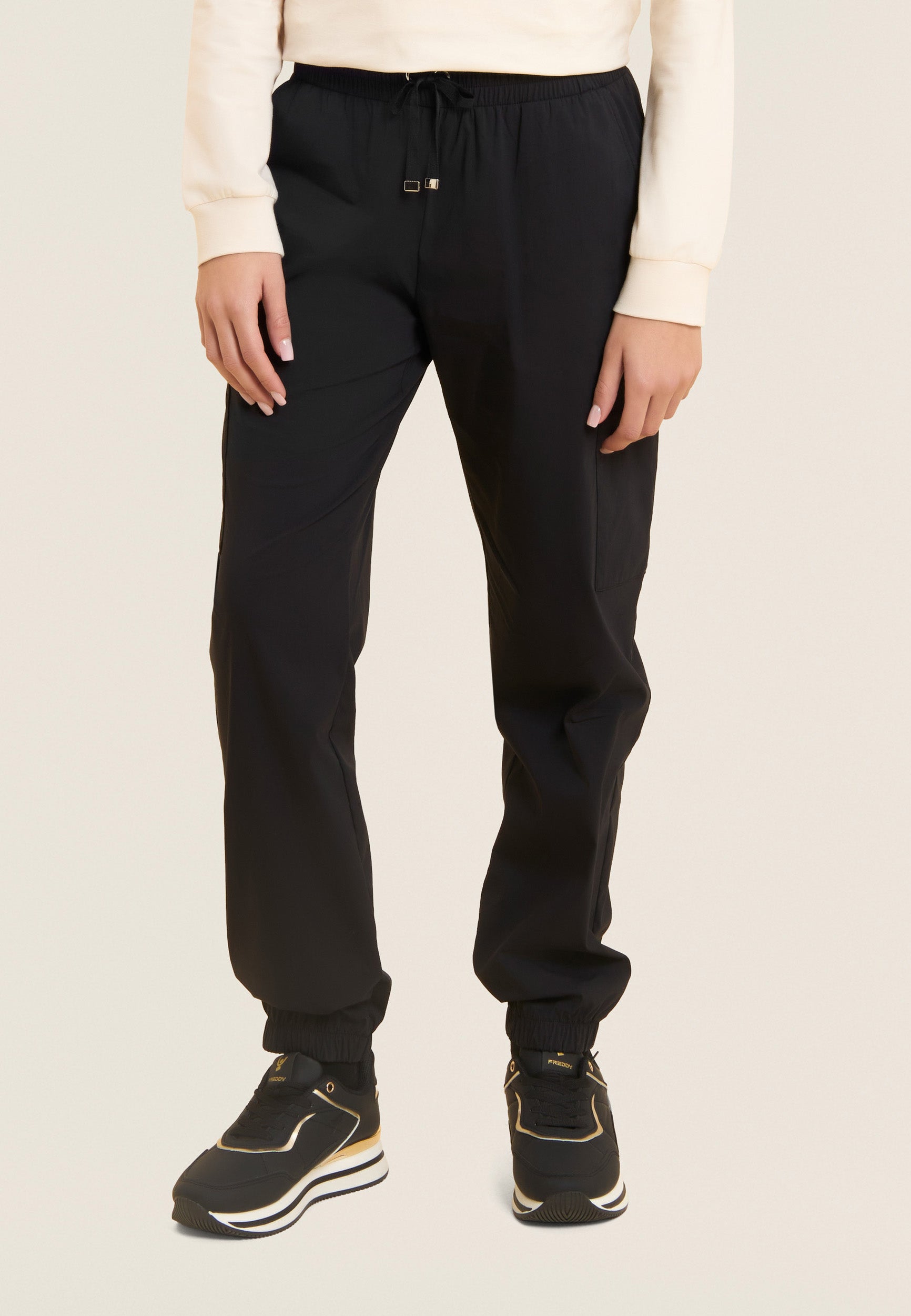 freddy-pantaloni-cargo-cargo-femme-popeline-stretch-dor image 1