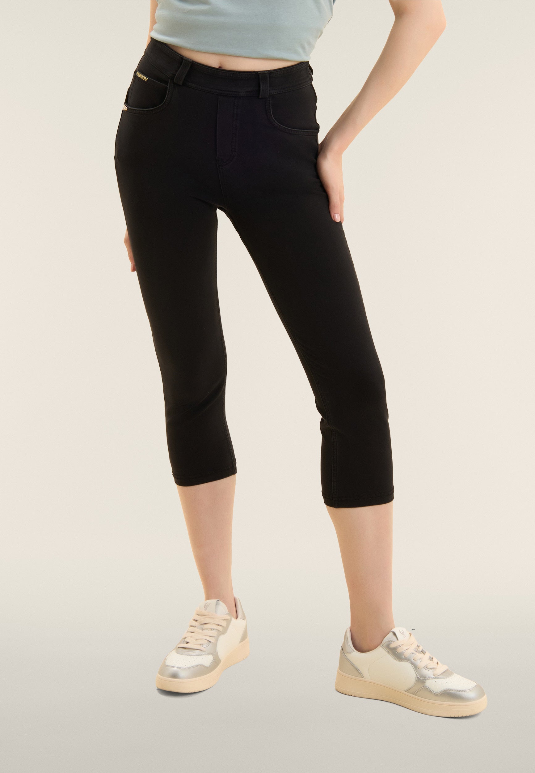 freddy-pantalon-capri-effet-denim-5-poches-wr-up-taille-haute-skinny image 2