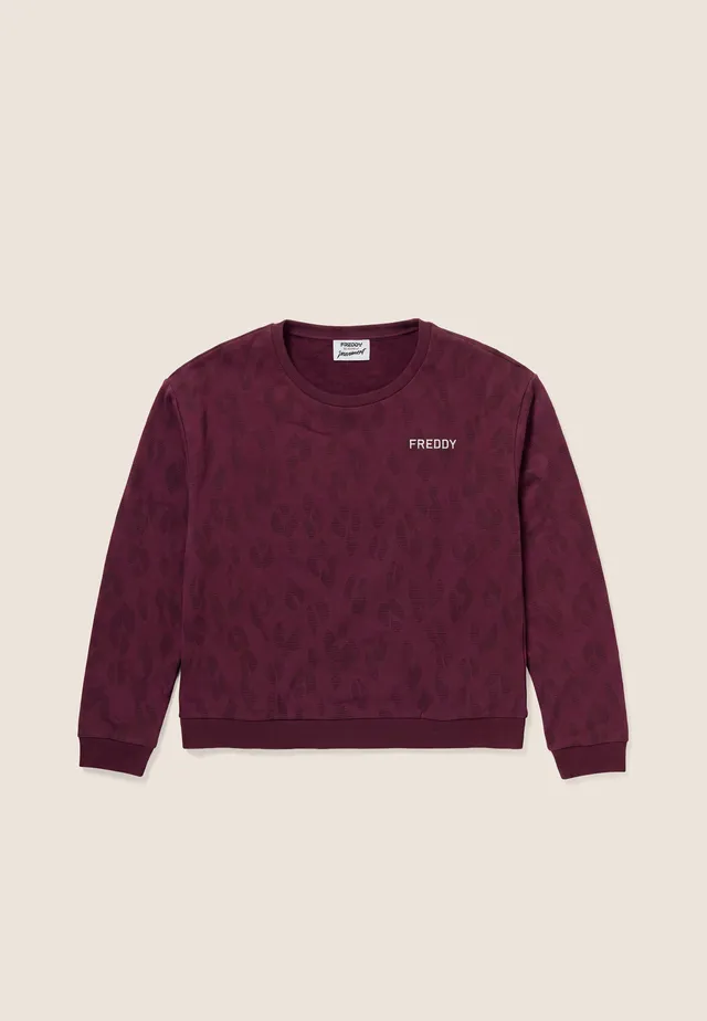 freddy-sweat-femme-col-rond-imprim-l-opard-regular-fit image 1