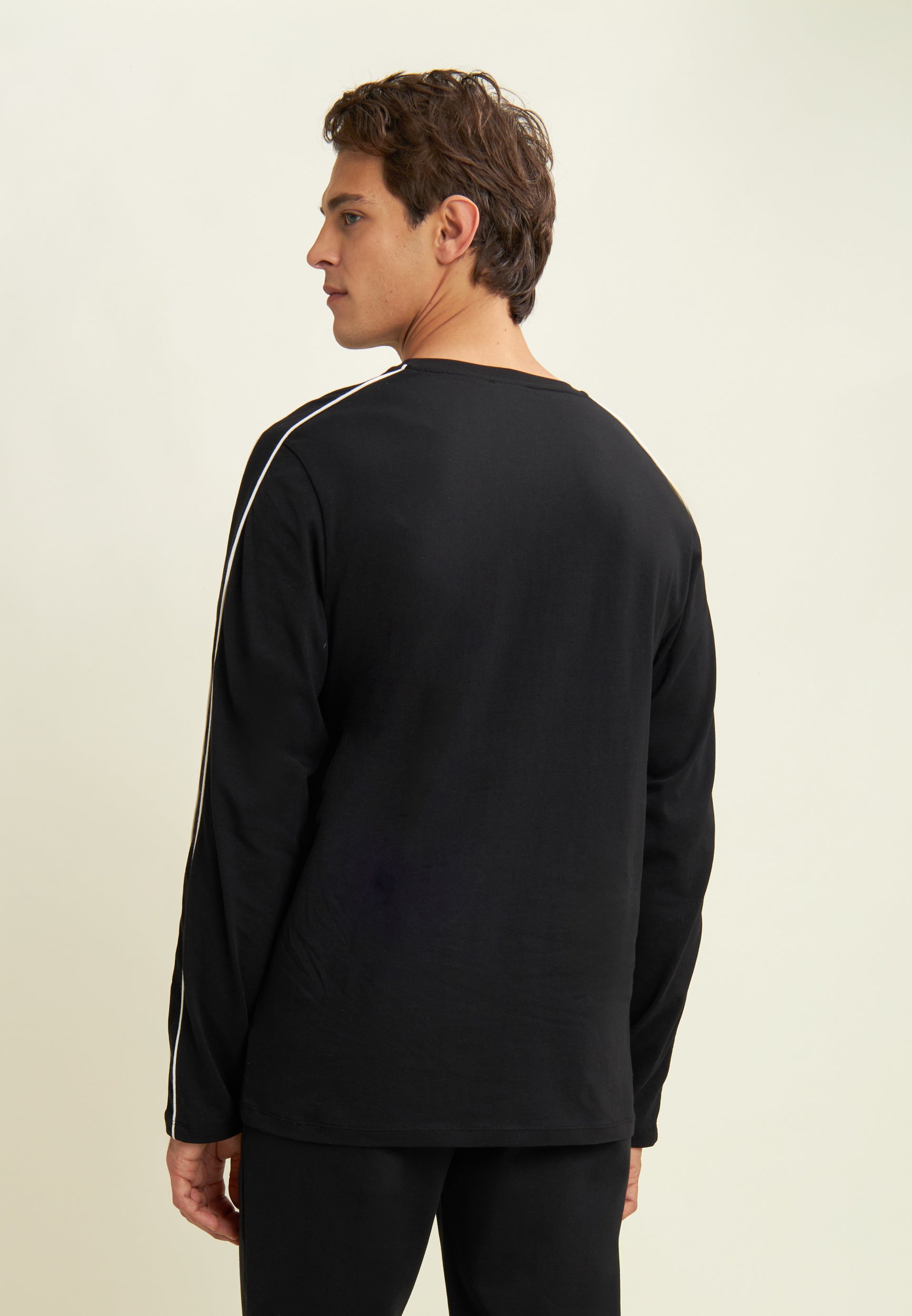 freddy-t-shirt-homme-manches-longues-jersey-coton-coutures-contraste image 3