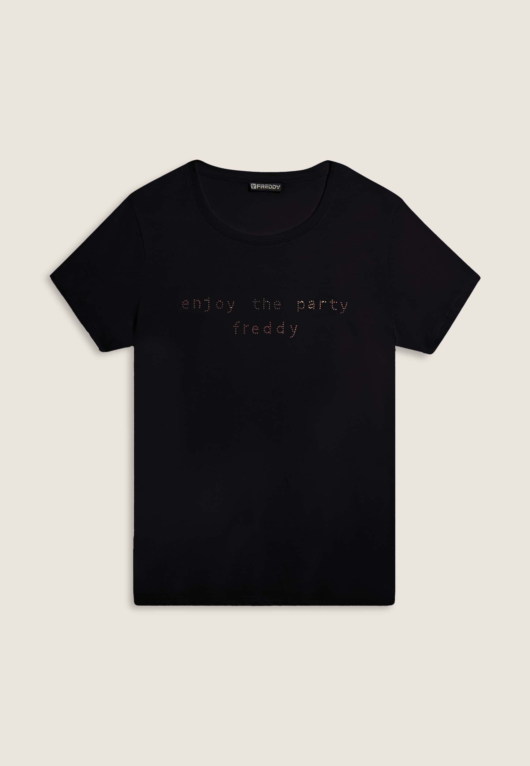 freddy-t-shirt-femme-enjoy-the-party-strass-coton-supima image 7