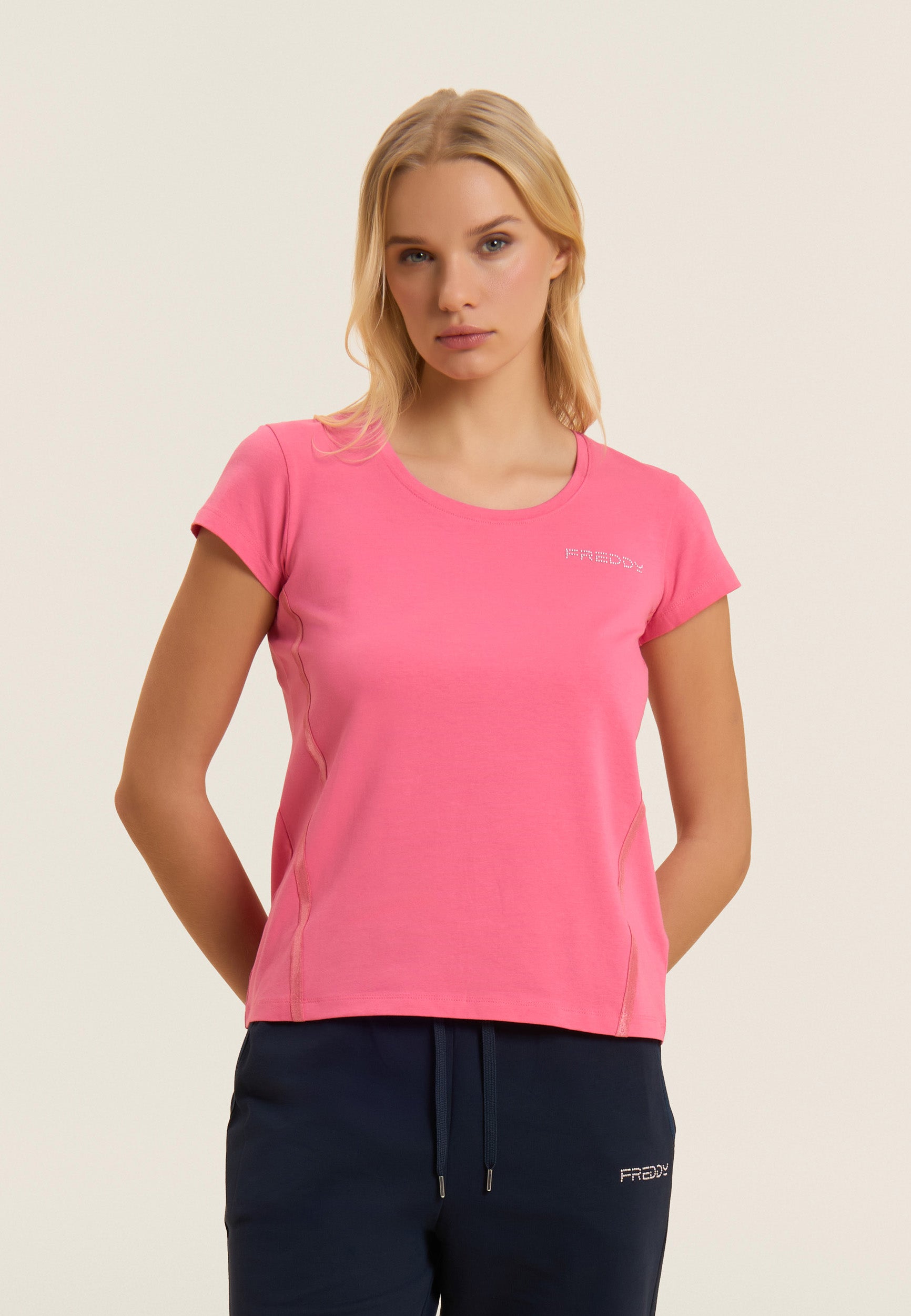 freddy-t-shirt-logo-perles-inserts-lastiques-manches-courtes image 1