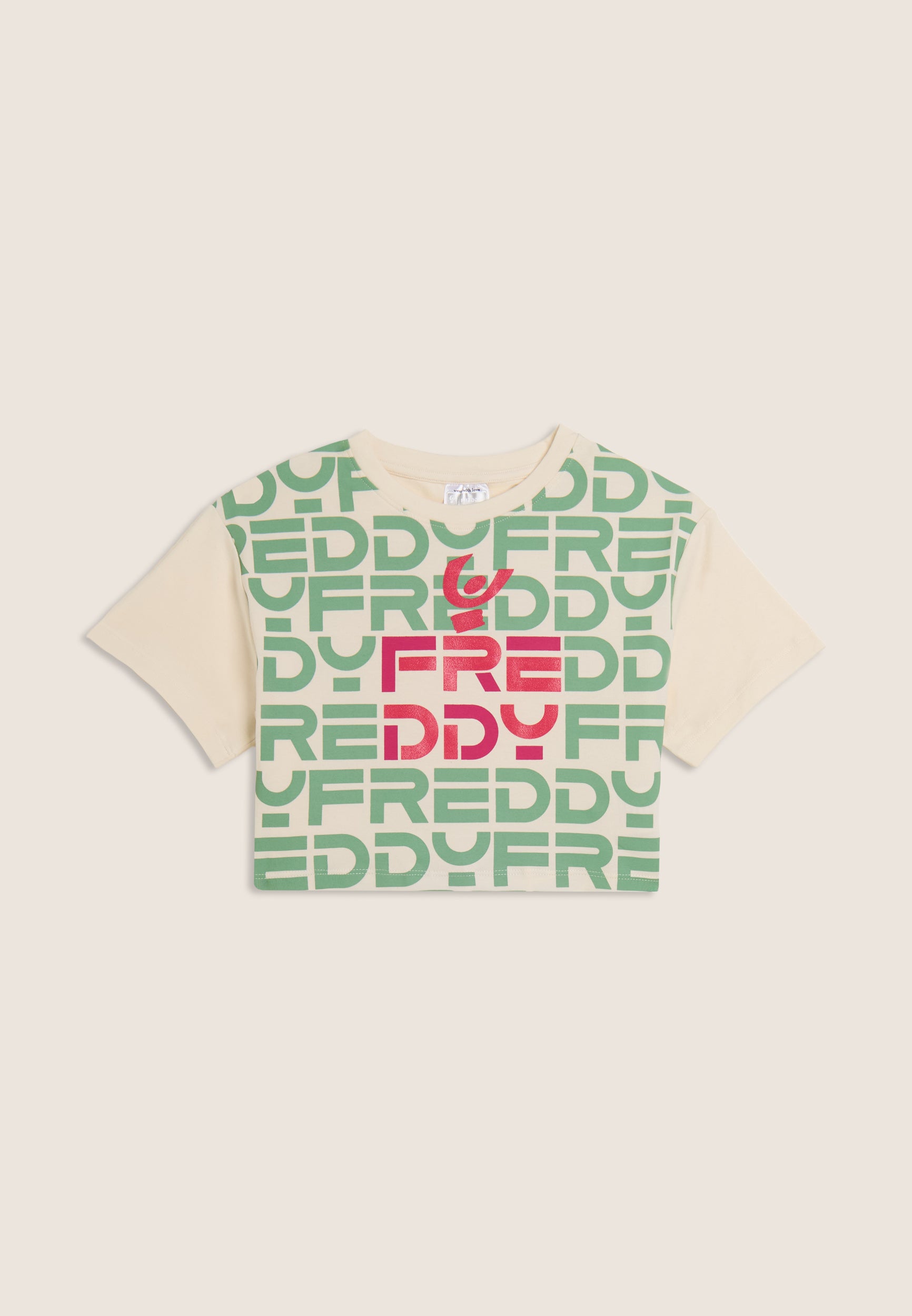 freddy-t-shirt-junior-cropped-all-over-logo-coton-stretch image 4