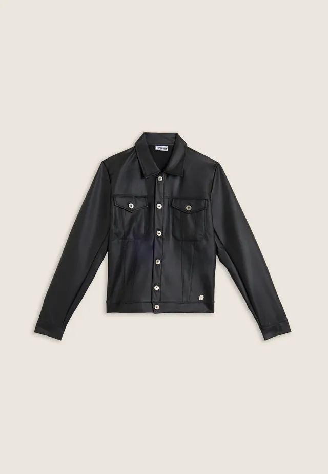 freddy-veste-trucker-femme-similipelle-coupe-courte image 1