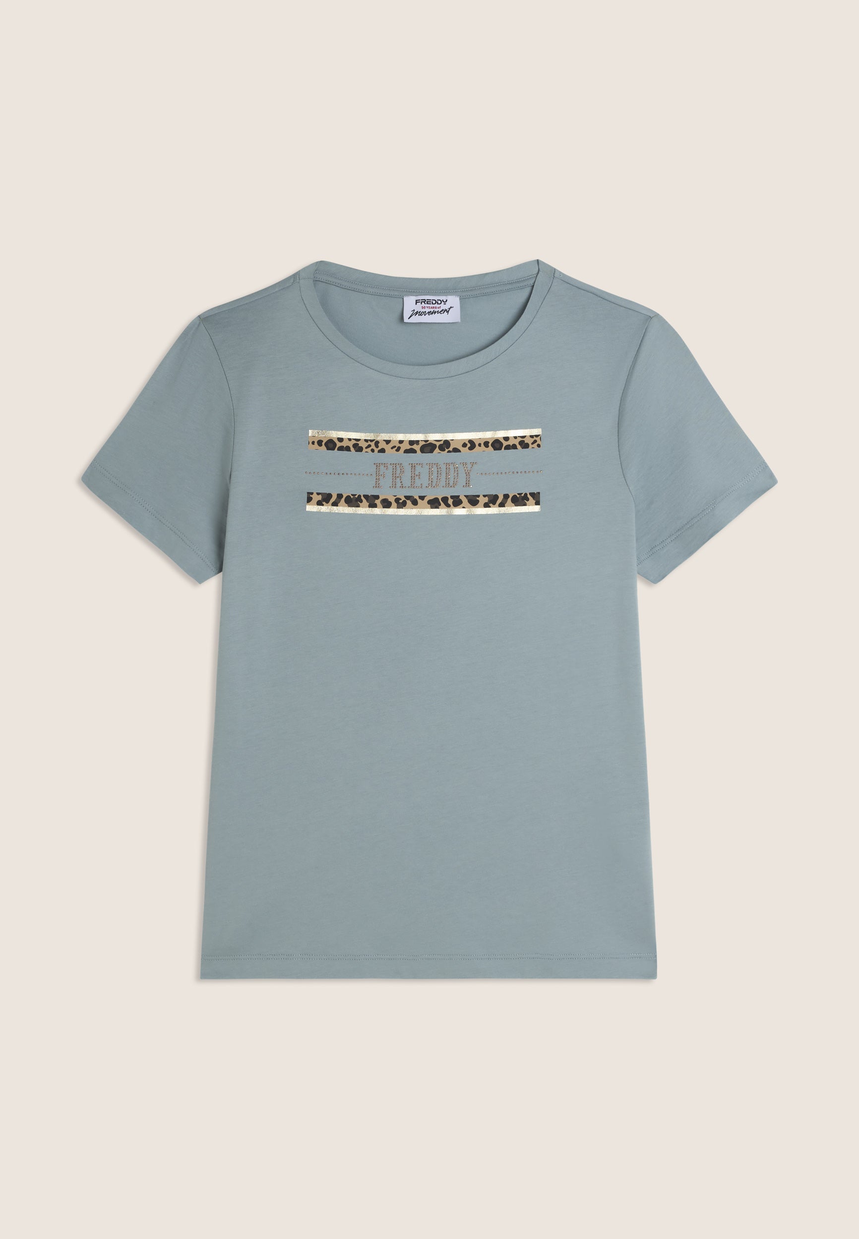 freddy-t-shirt-manica-corta-animalier-borchie-cotone-modal image 5