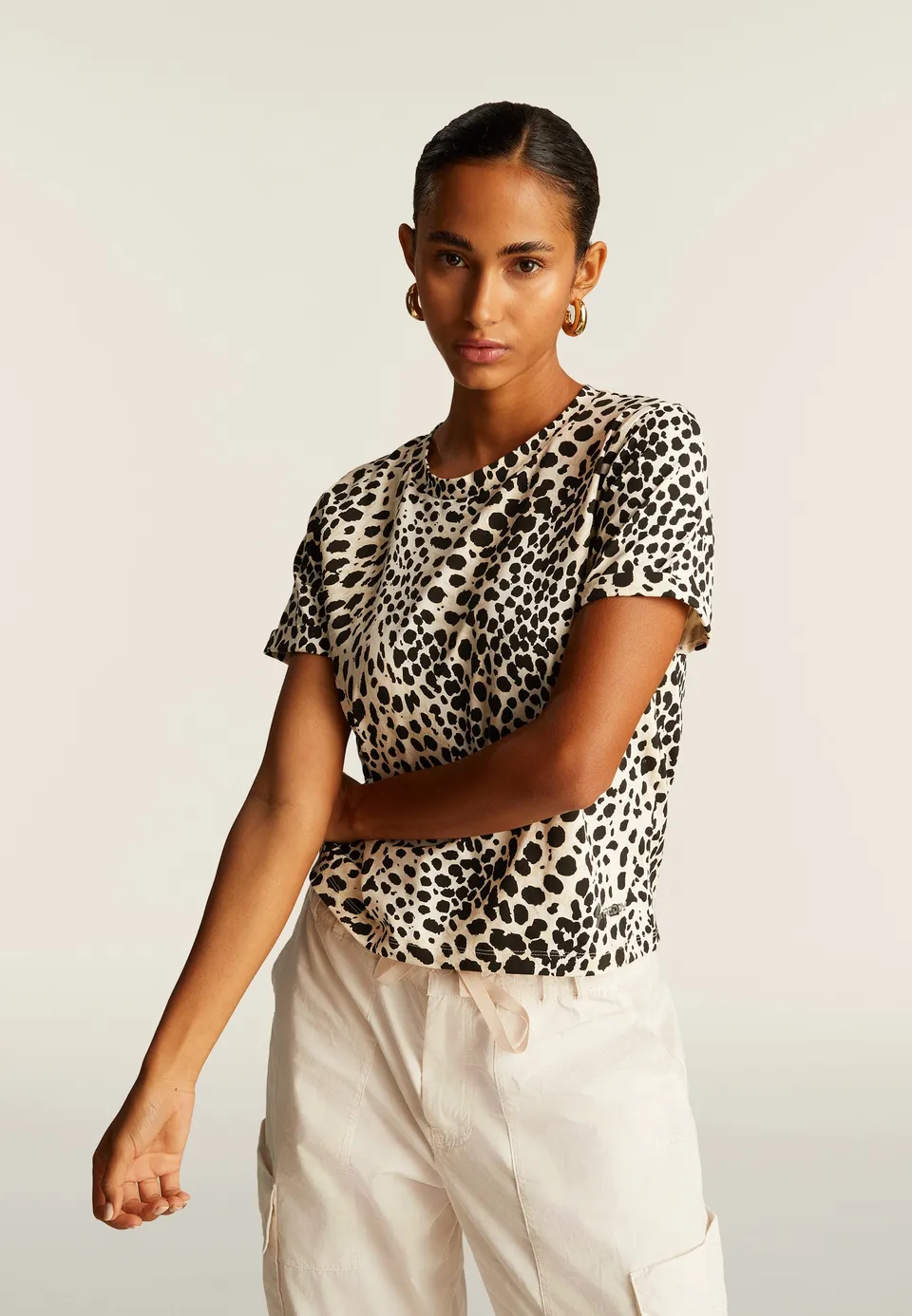 freddy-t-shirt-regular-fit-jersey-animalier-femme image 1